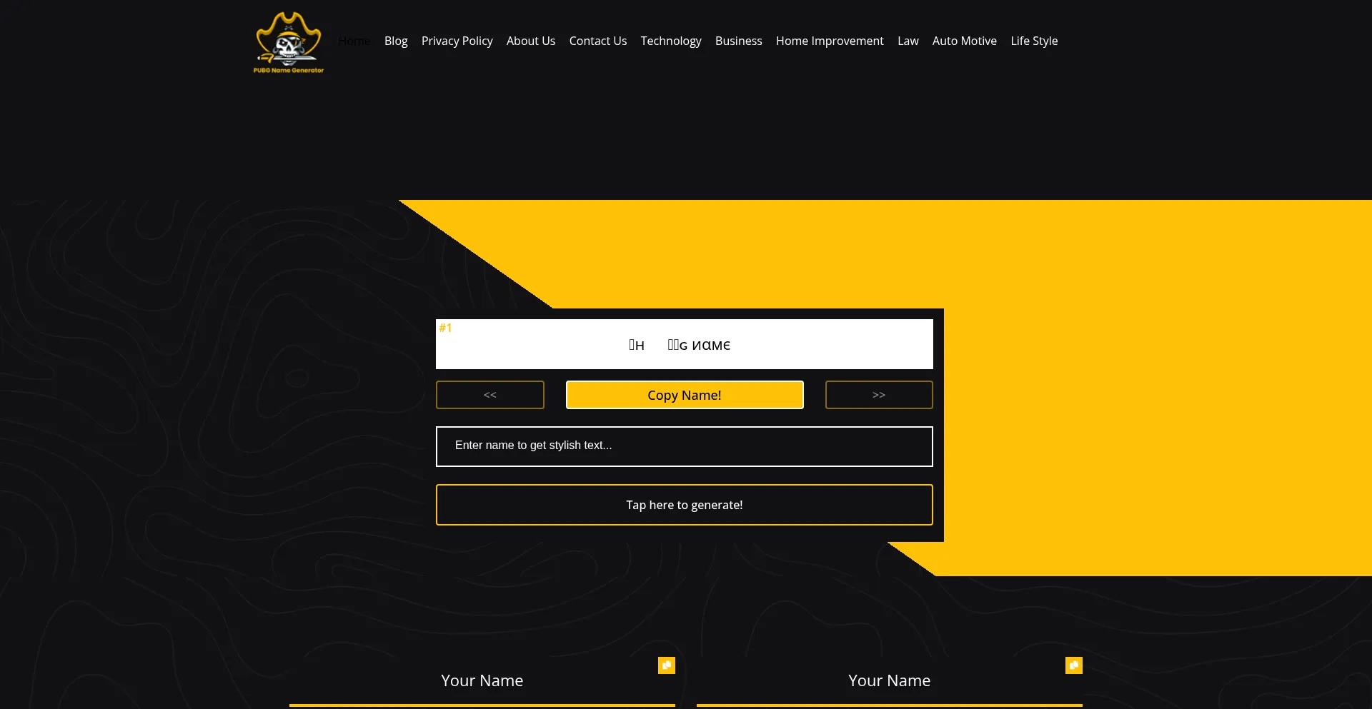 Thepubgnamegenerator.com Screenshot