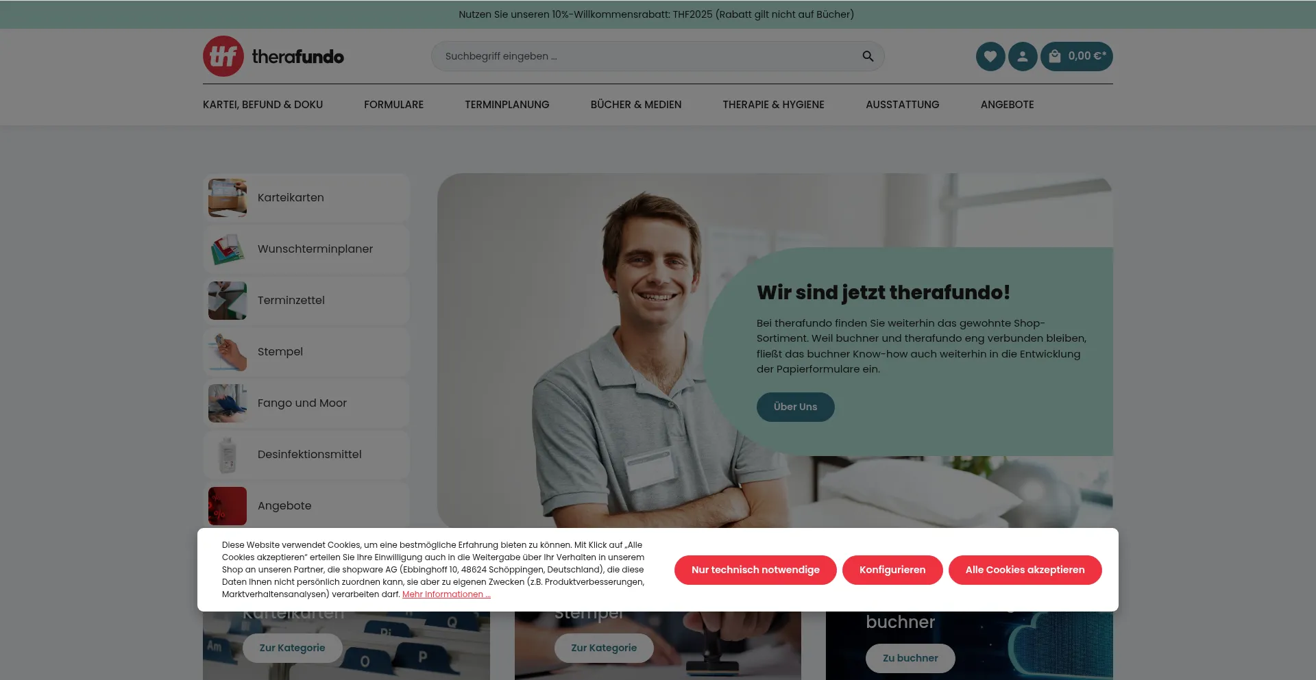 Website screenshot of Therafundo.de