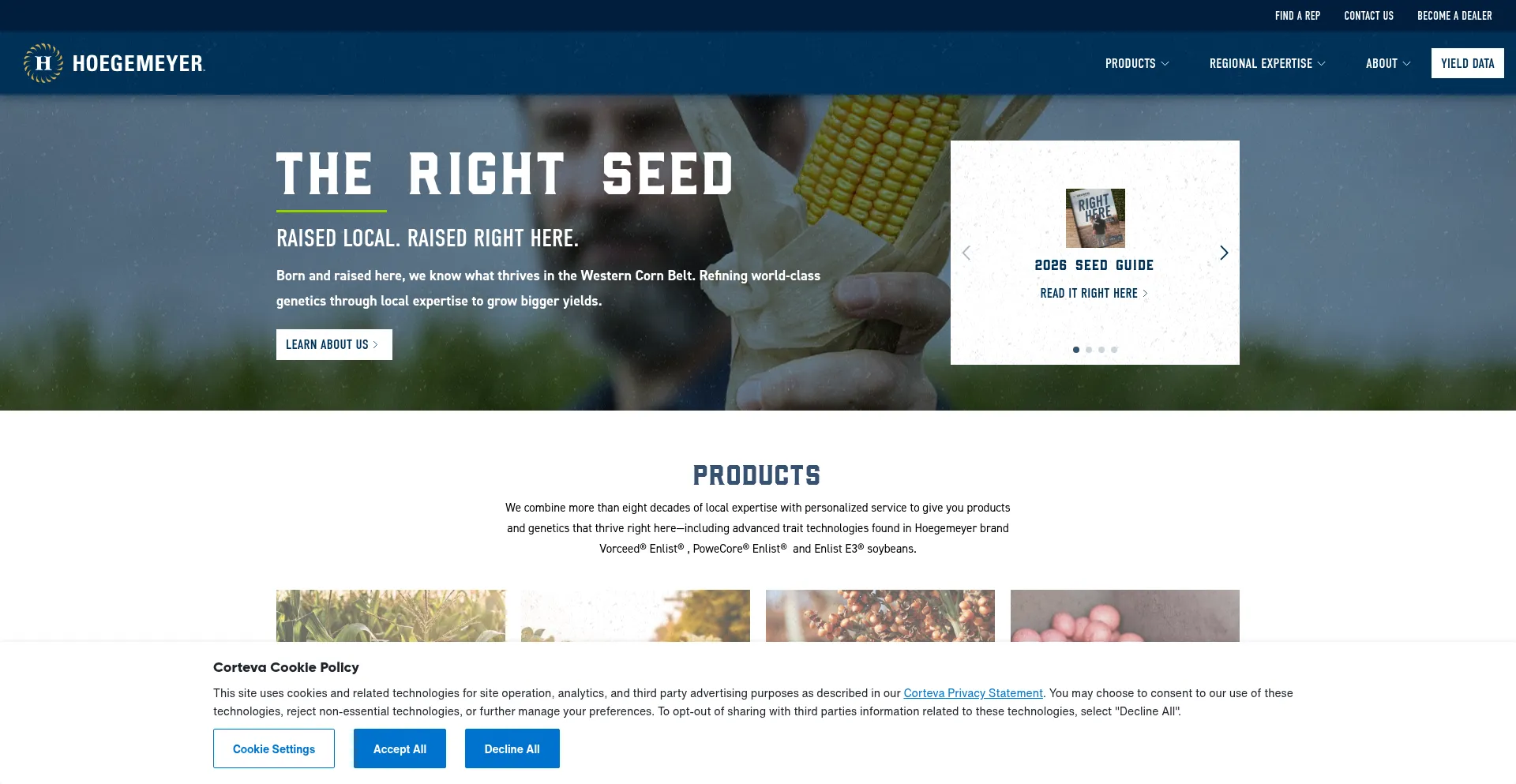 Website screenshot of Therightseed.com