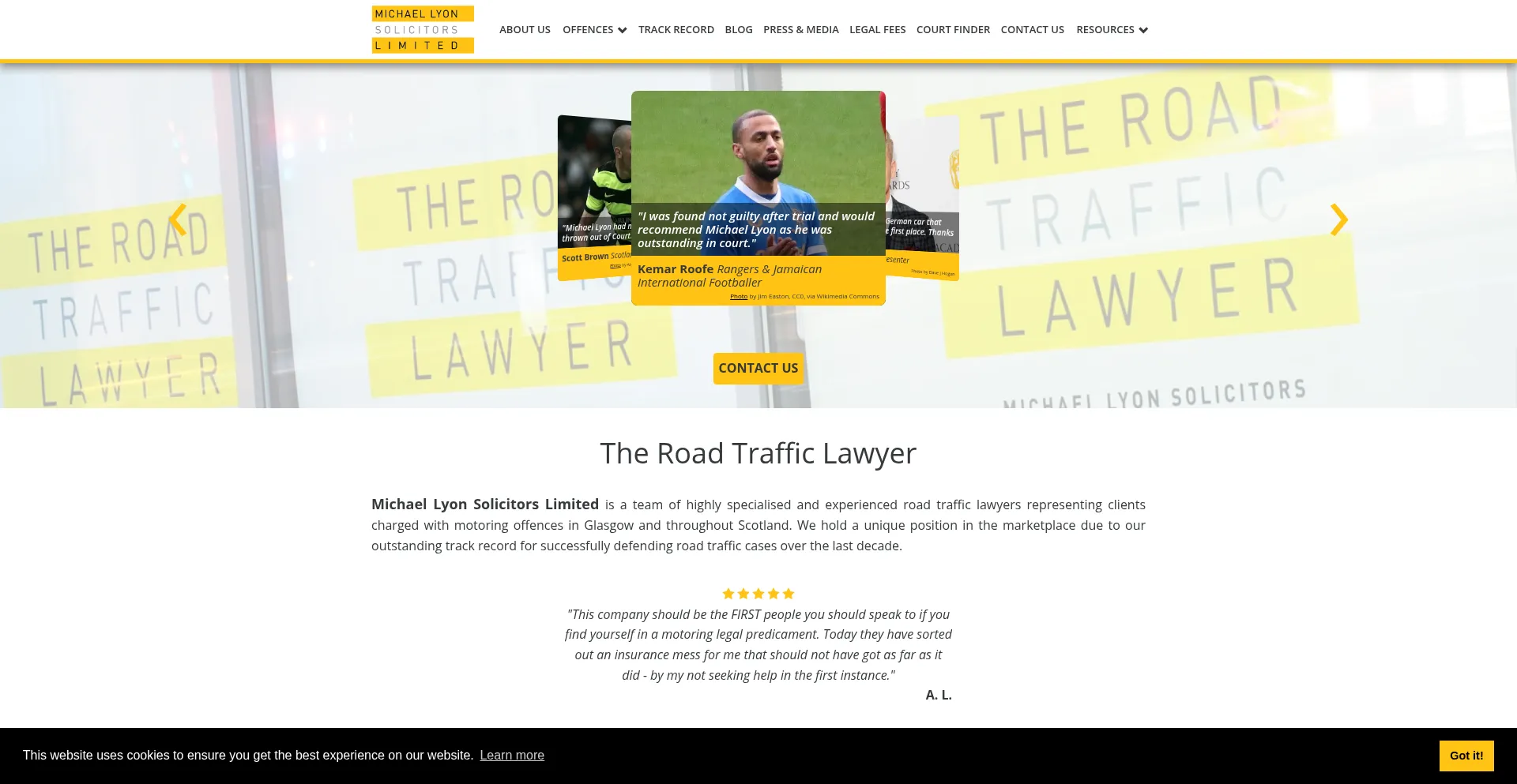 Theroadtrafficlawyer.com Screenshot