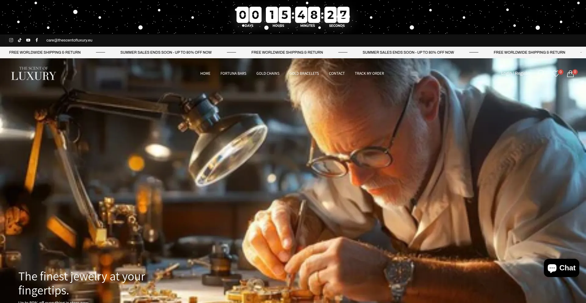 Website screenshot of Thescentofluxury.eu