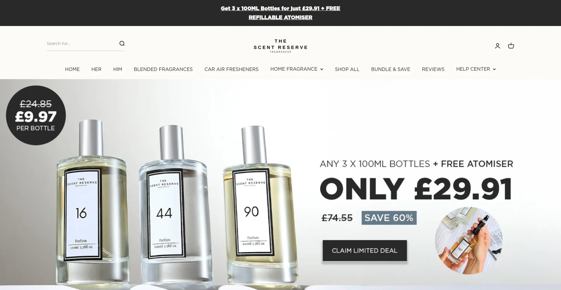 Thescentreserve.com Screenshot