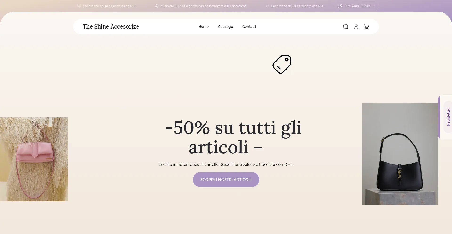 Website screenshot of Theshineaccesorize.it