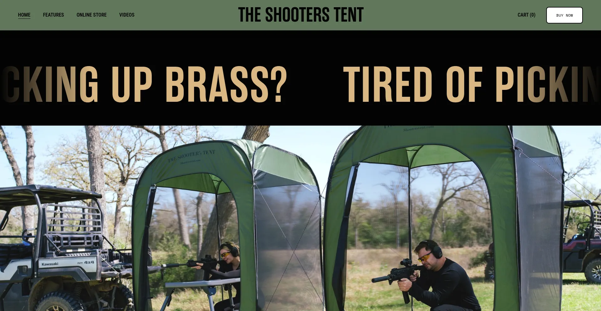 Website screenshot of Theshooterstent.com