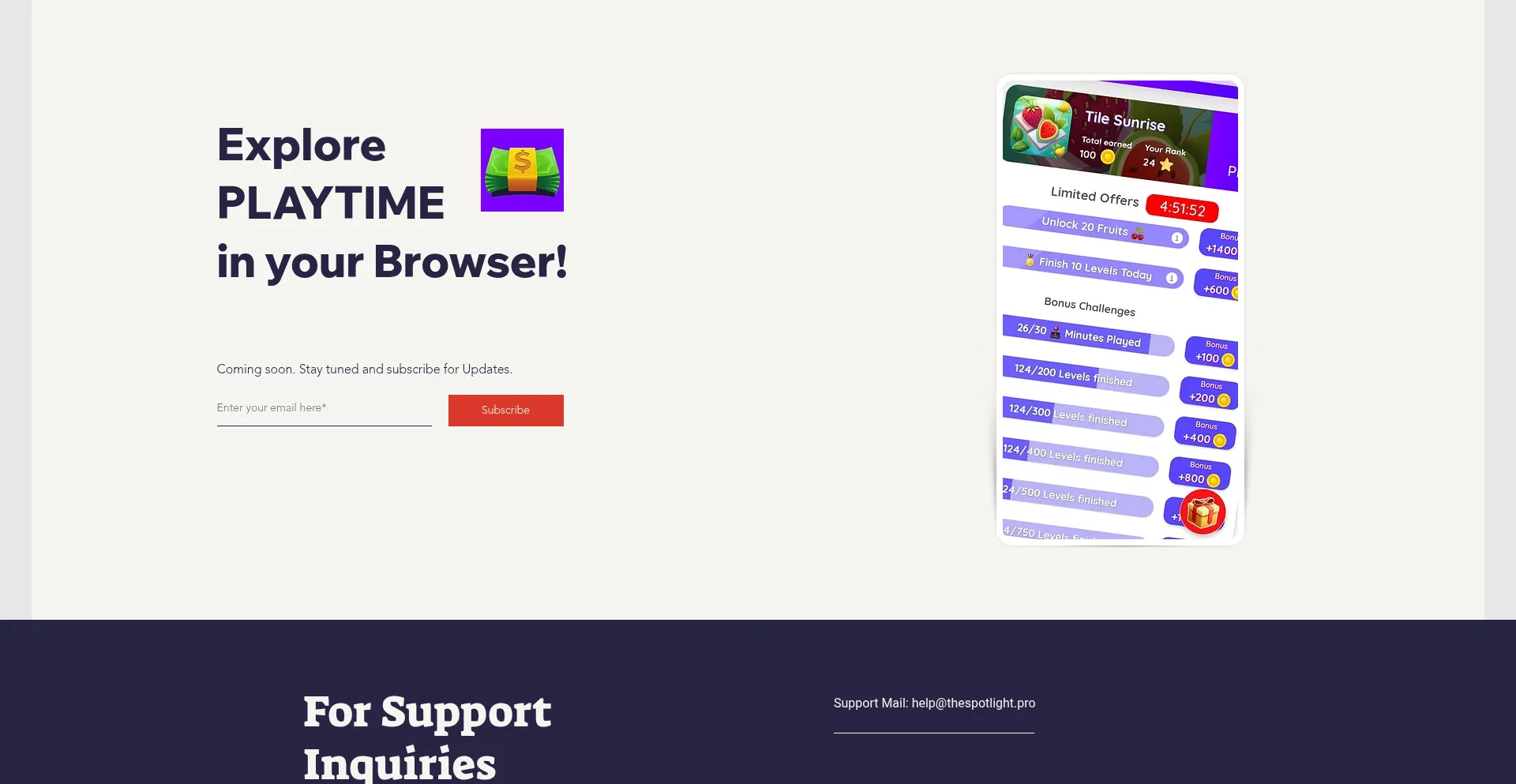 Website screenshot of Thespotlight.pro