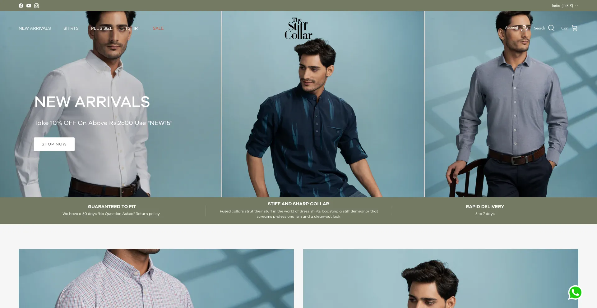 Website screenshot of Thestiffcollar.com