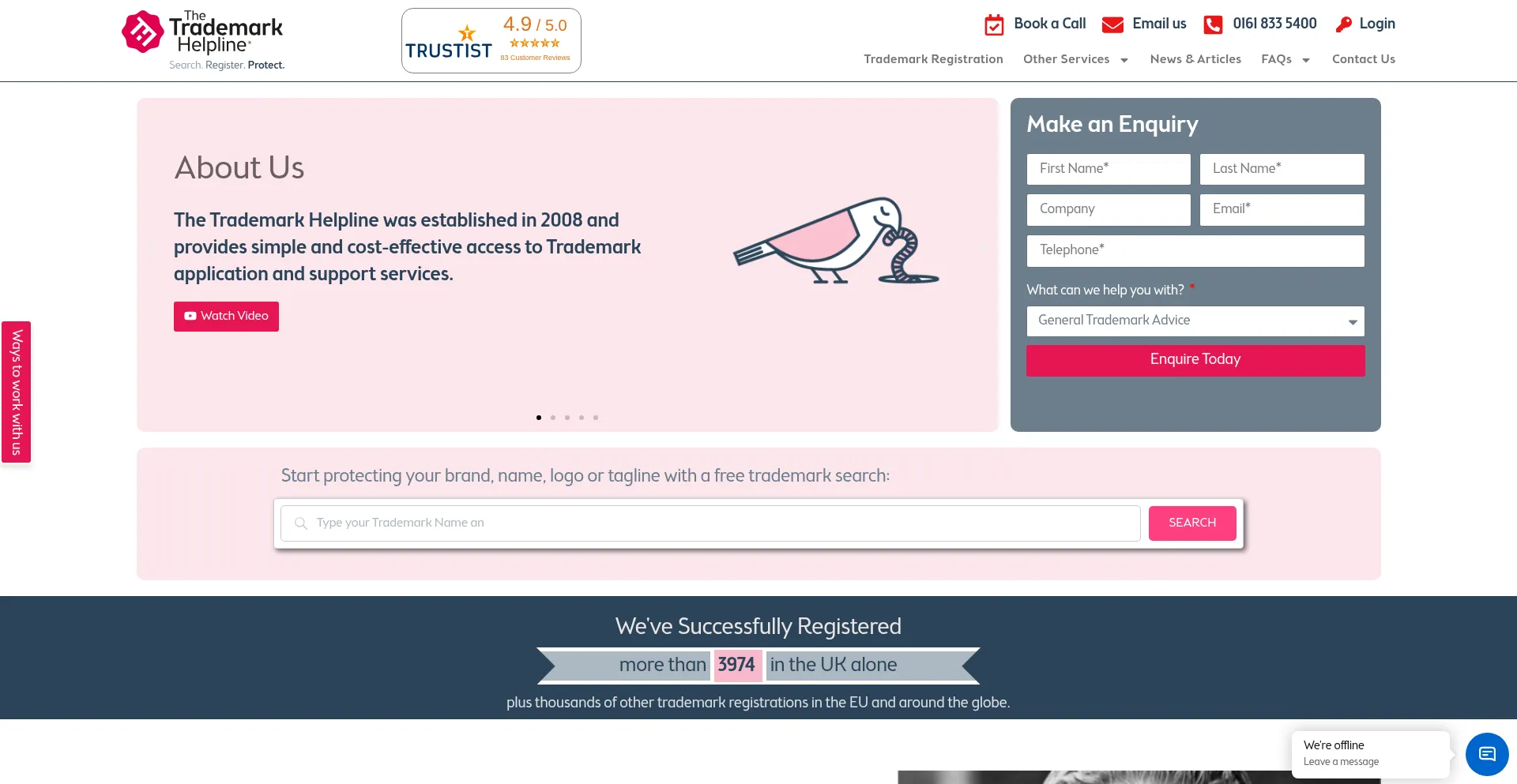 Thetrademarkhelpline.com 安全可靠吗？