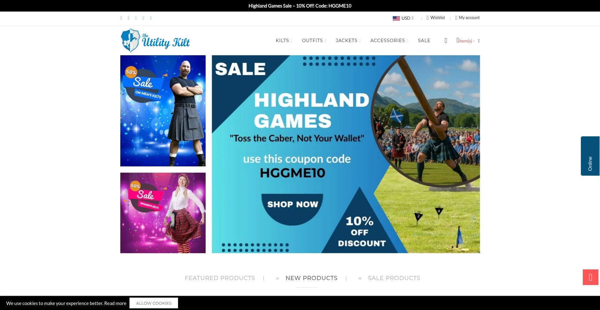 Theutilitykilt.com Screenshot