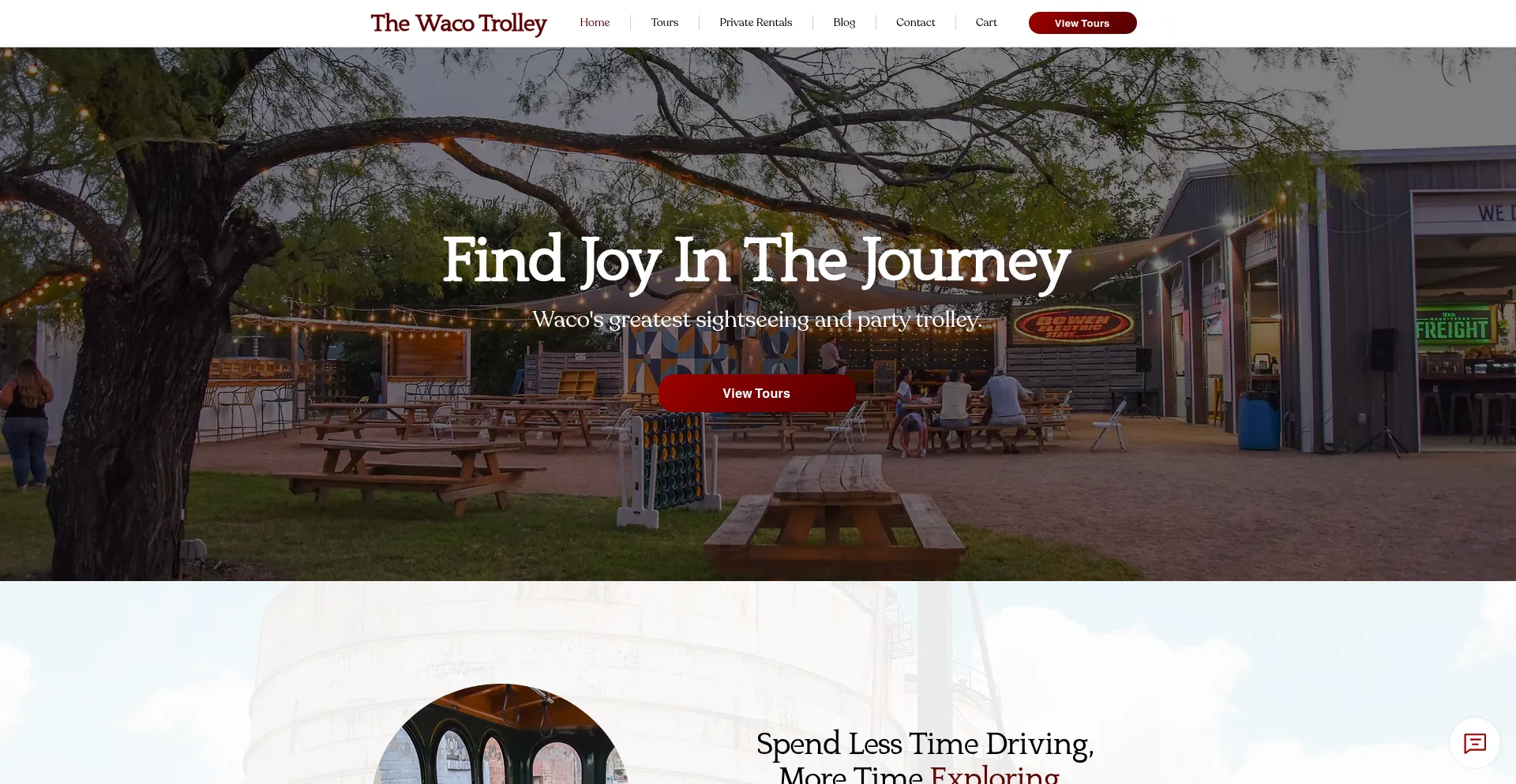 Website screenshot of Thewacotrolley.com