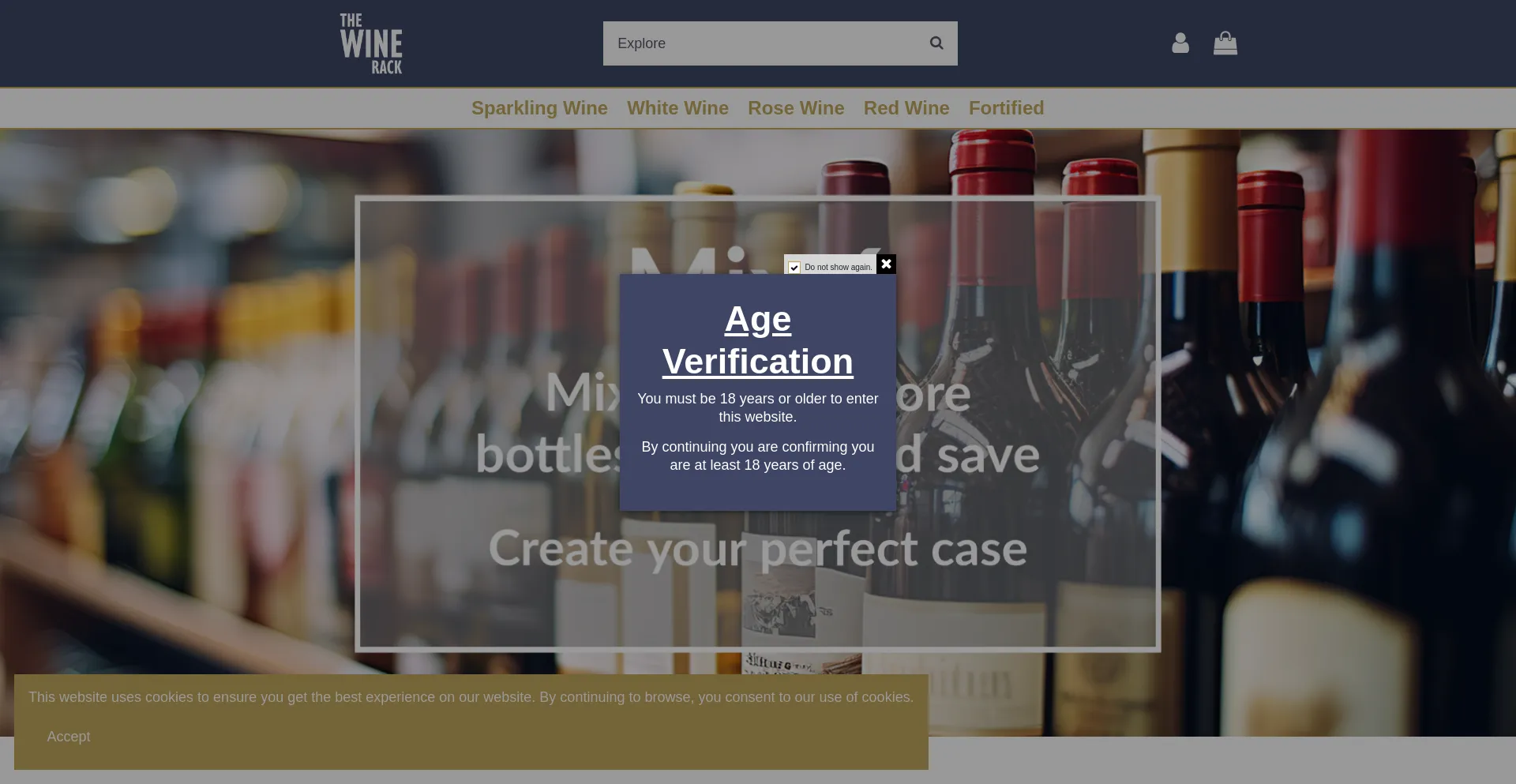 Website screenshot of Thewinerack.co.uk