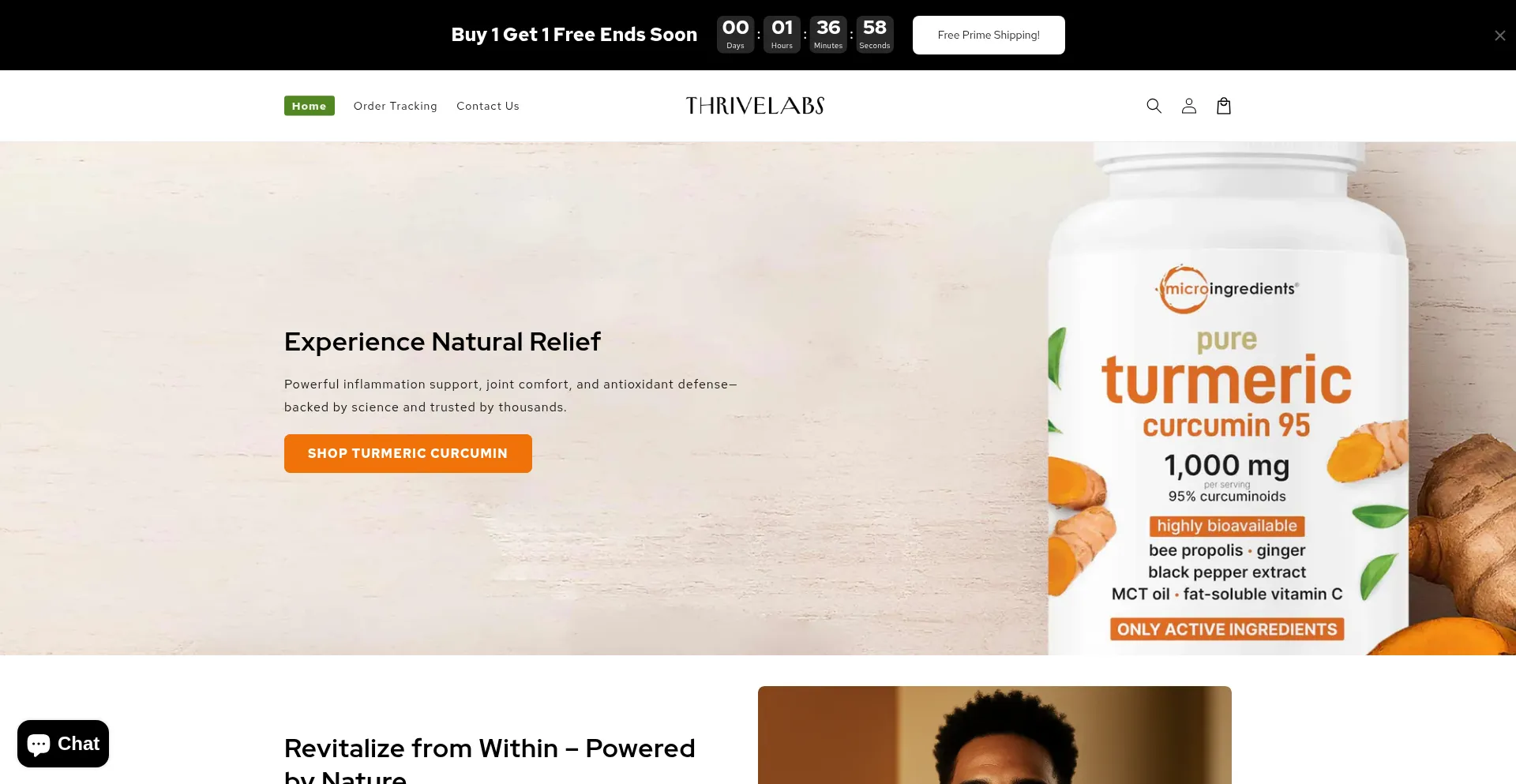 Website screenshot of Thrivelabs.store