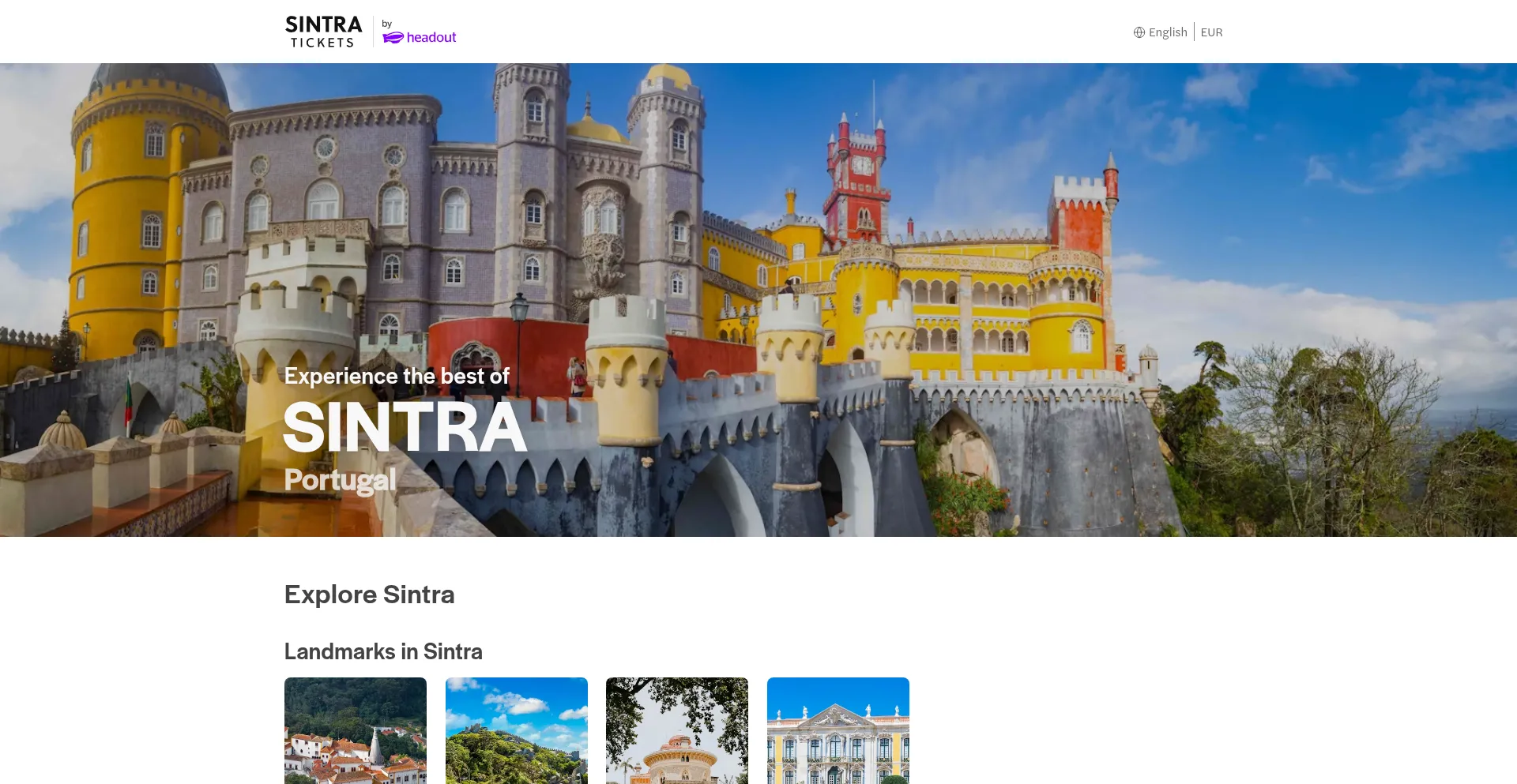 Website screenshot of Tickets-sintra.com