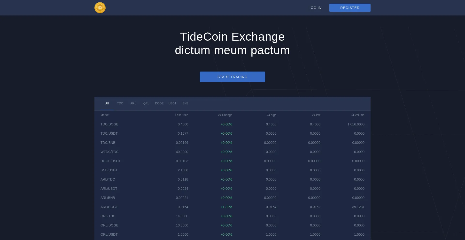 Tidecoin.exchange Screenshot
