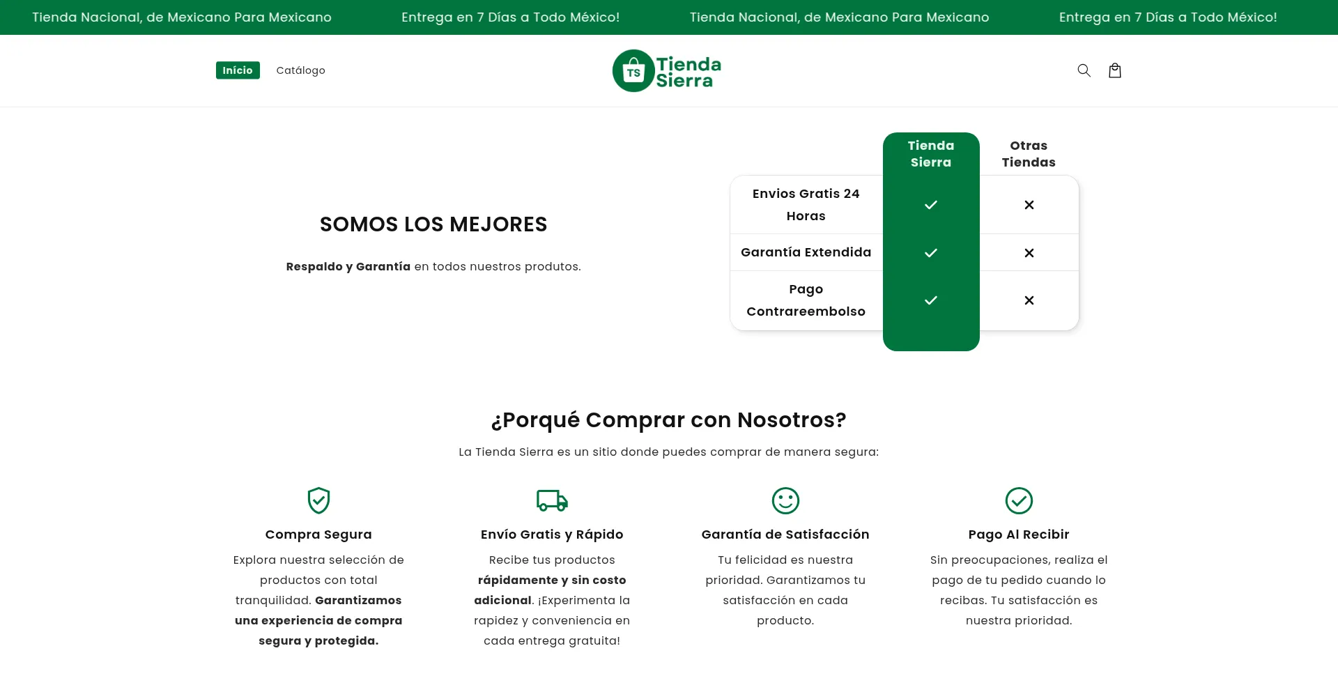 Website screenshot of Tiendasierra.com