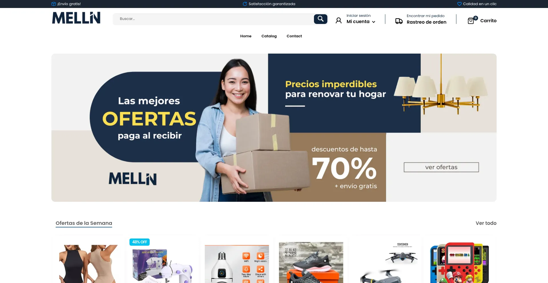 Website screenshot of Tiendasmellin.com