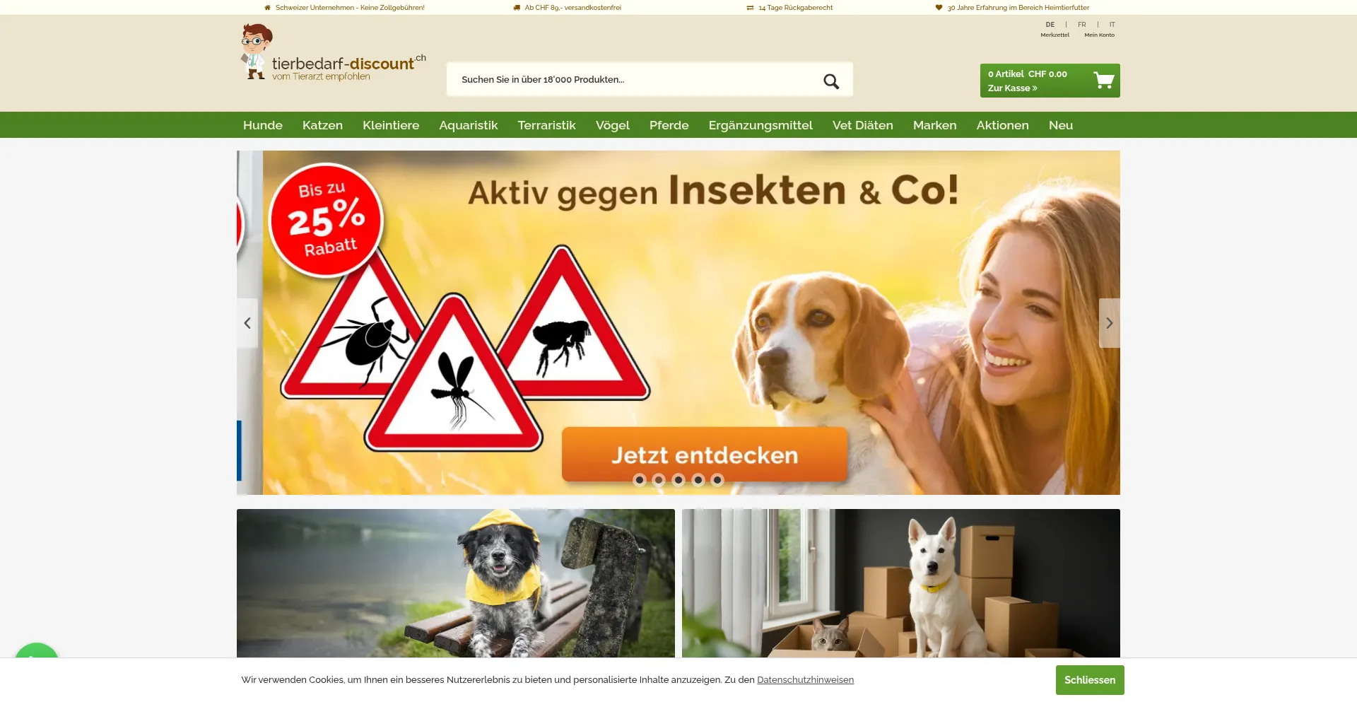 Tierbedarf-discount.ch Screenshot