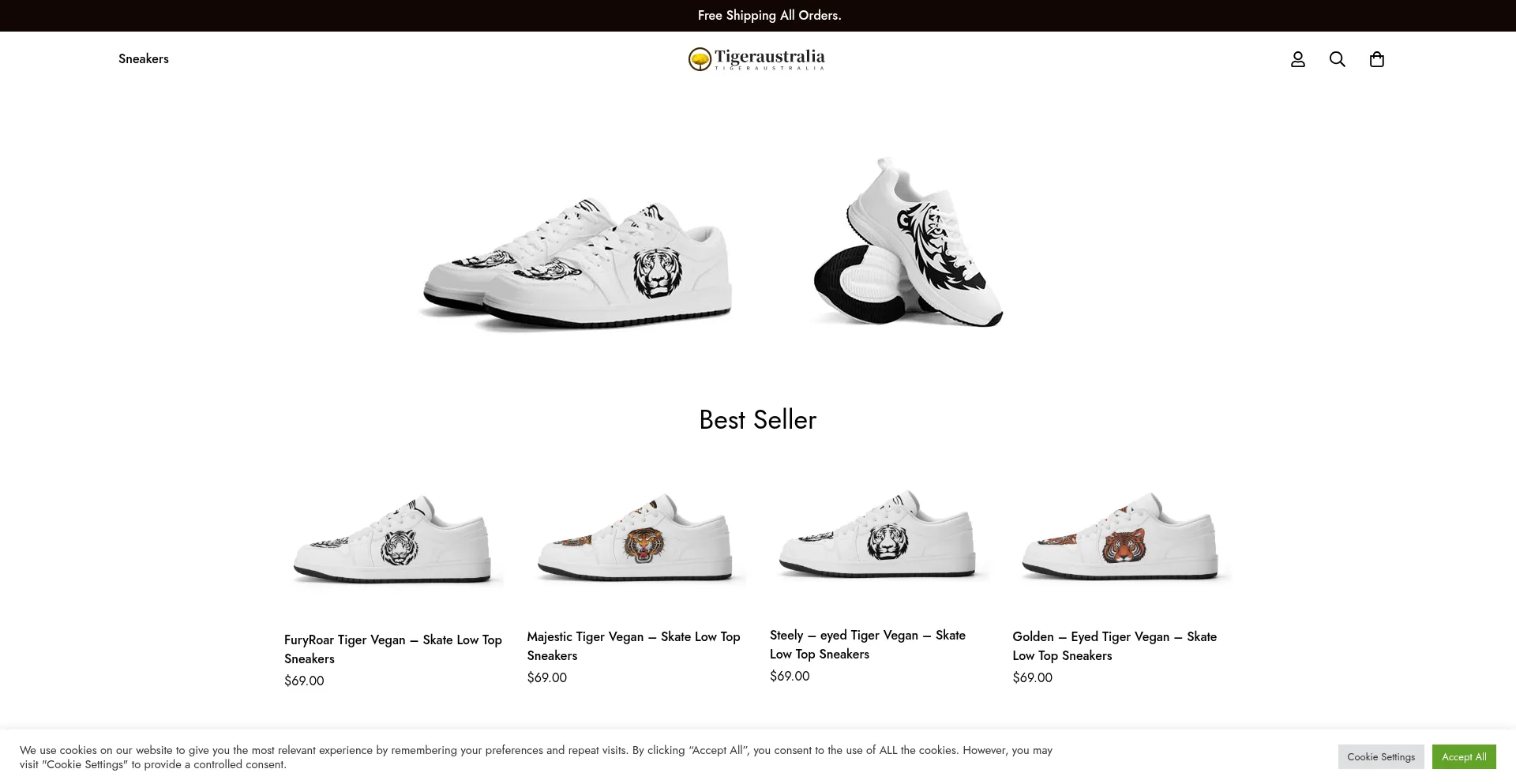 Website screenshot of Tigeraustralia.co