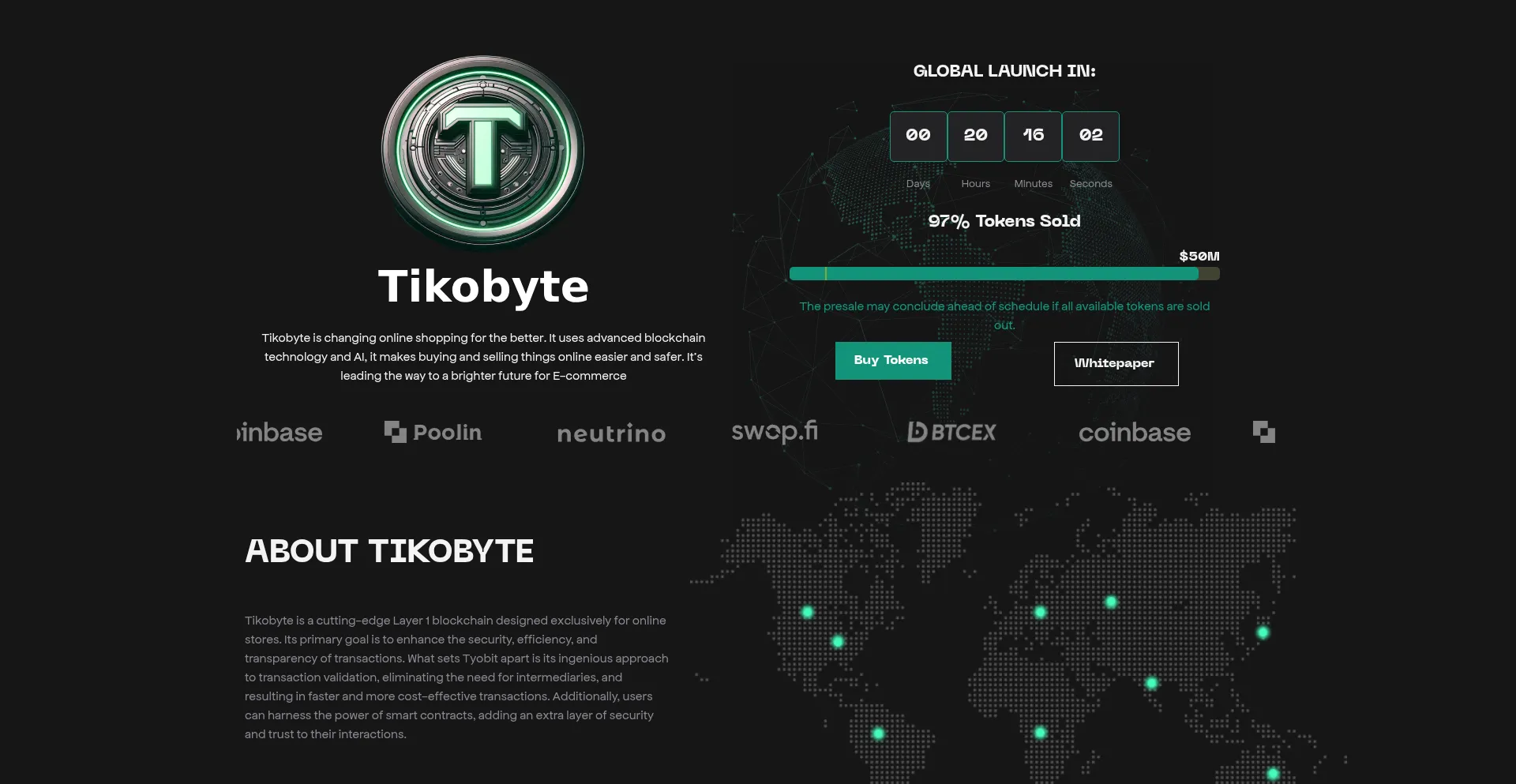 Website screenshot of Tikobyte.com