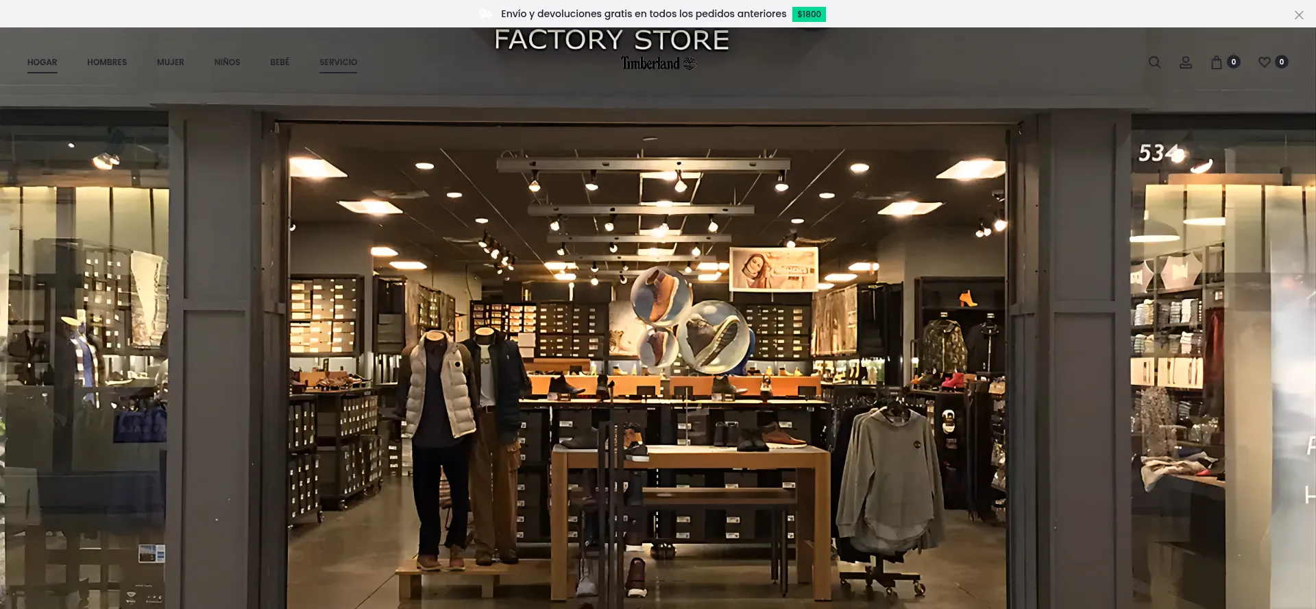 Website screenshot of Timberlandmx.com.mx