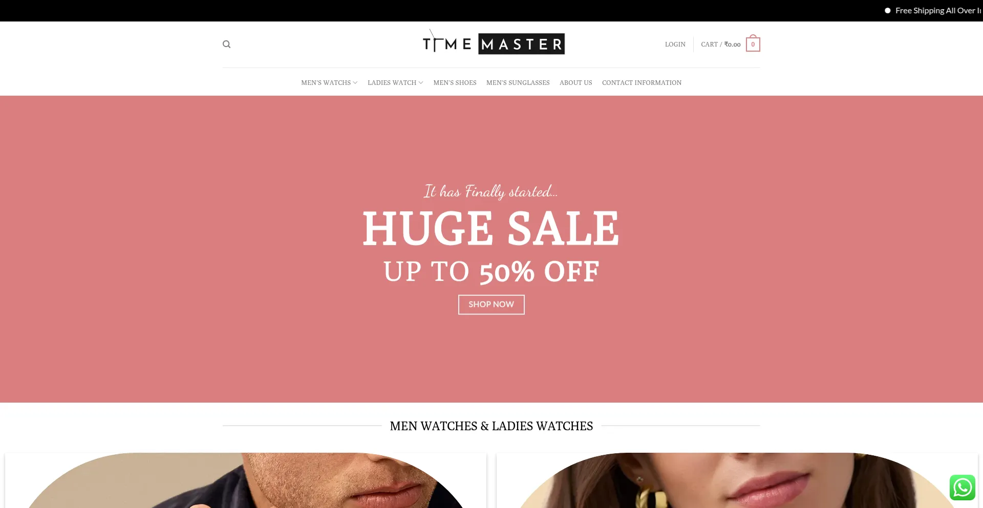 Website screenshot of Timemasters.in