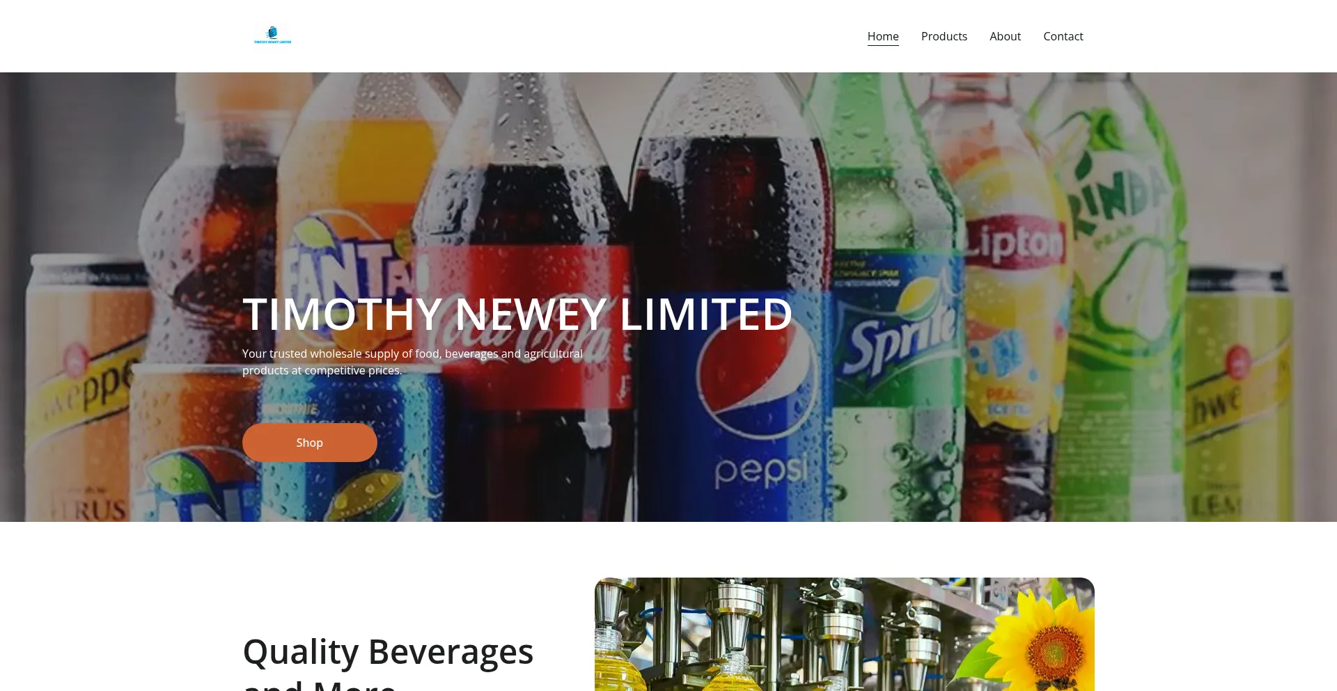 Website screenshot of Timothyneweylimited.com