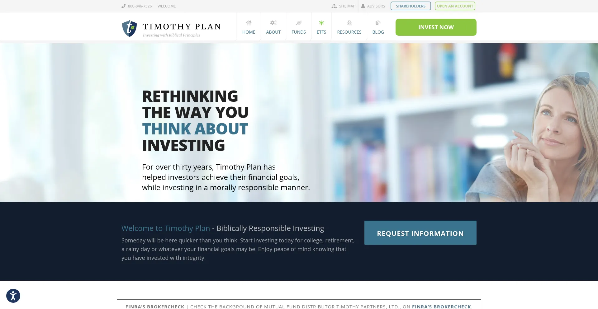 Website screenshot of Timothyplan.com