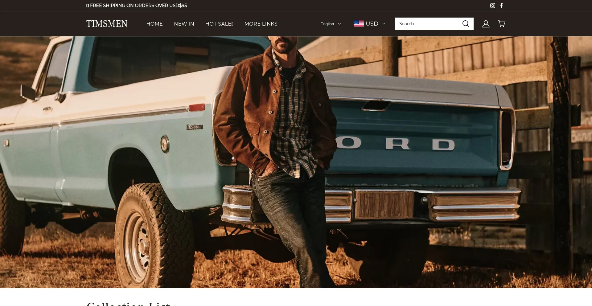 Website screenshot of Timsmen.com