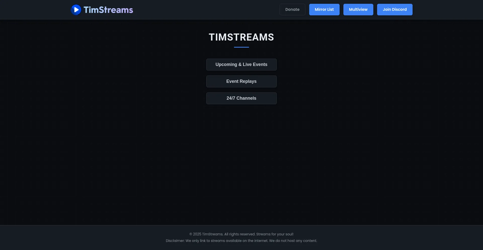 Timstreams.xyz Screenshot