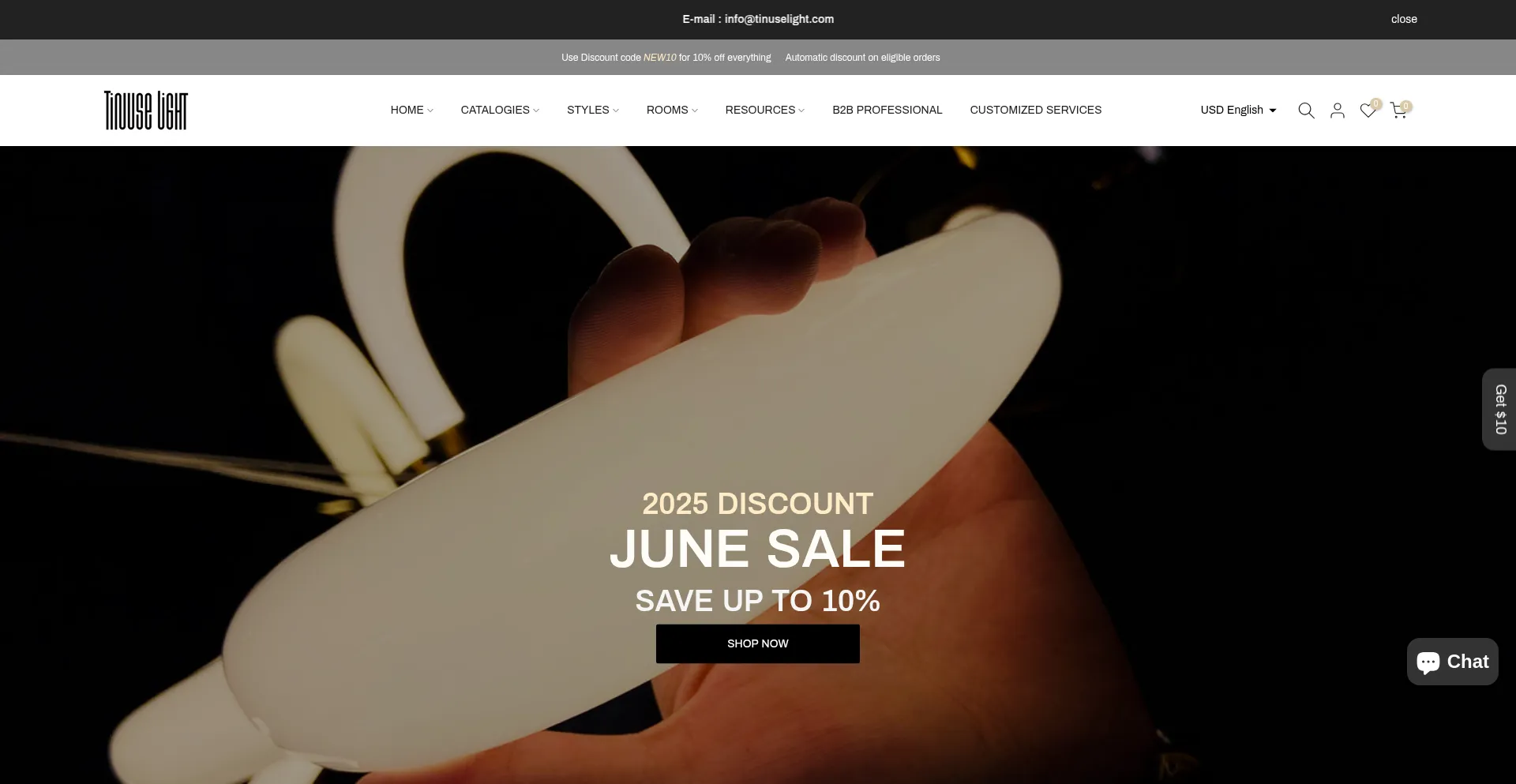 Website screenshot of Tinuselight.com