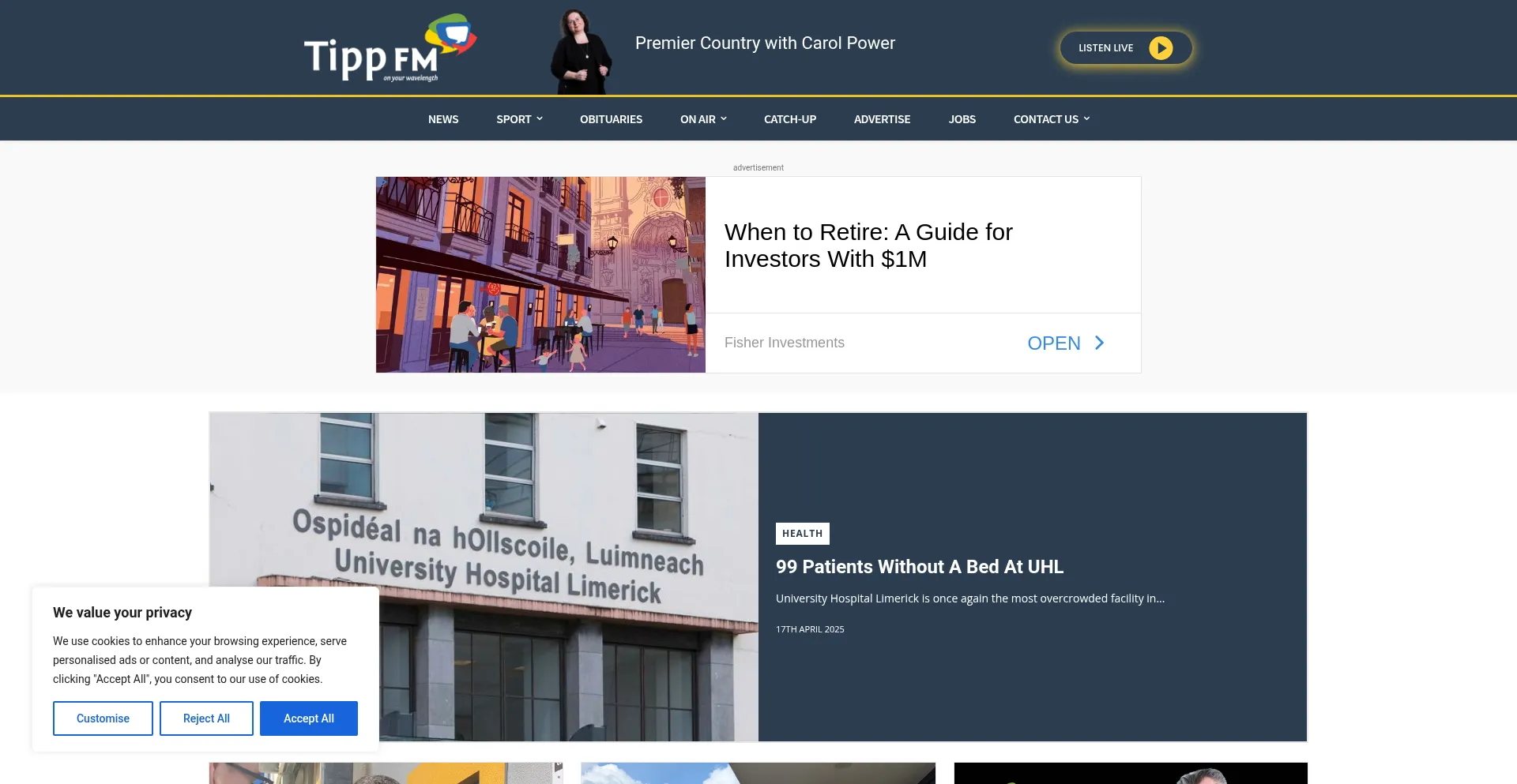 Website screenshot of Tippfm.com