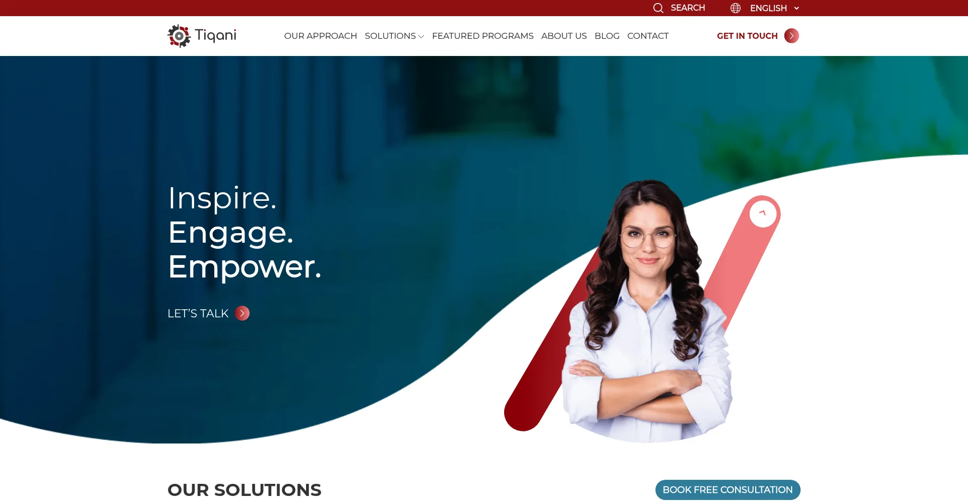 Website screenshot of Tiqani.com