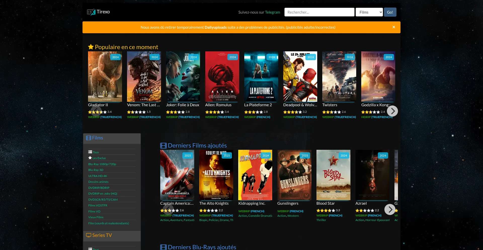 Website screenshot of Tirexo.bike