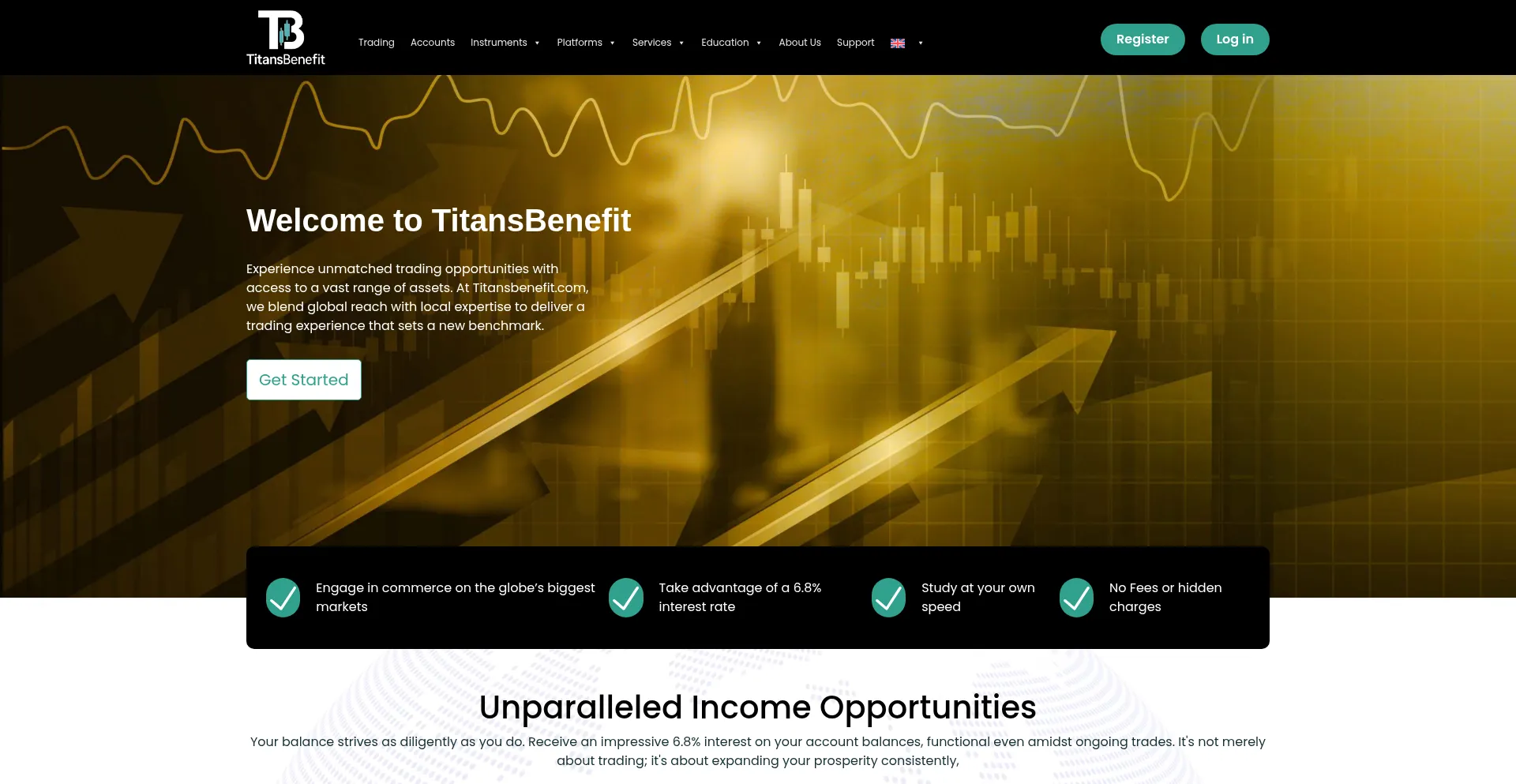 Website screenshot of Titansbenefit.com