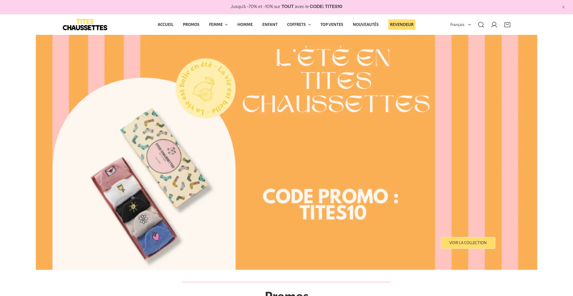 Website screenshot of Titeschaussettes.com