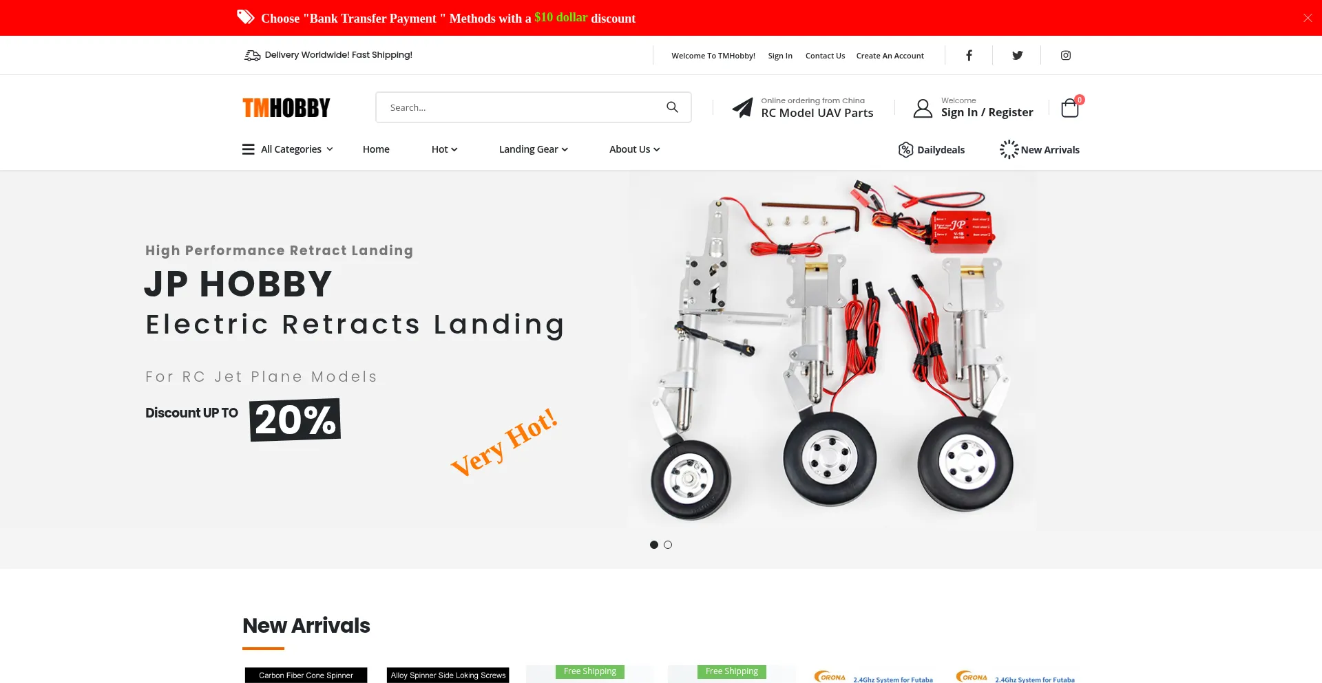 Website screenshot of Tmhobby.com