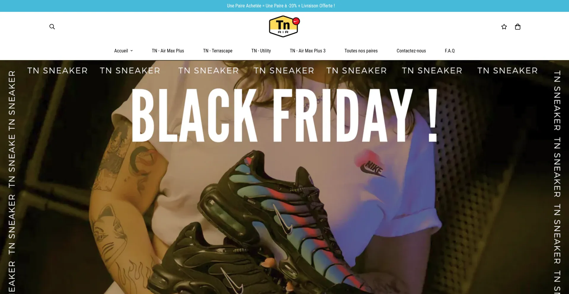 Website screenshot of Tn-sneaker.com