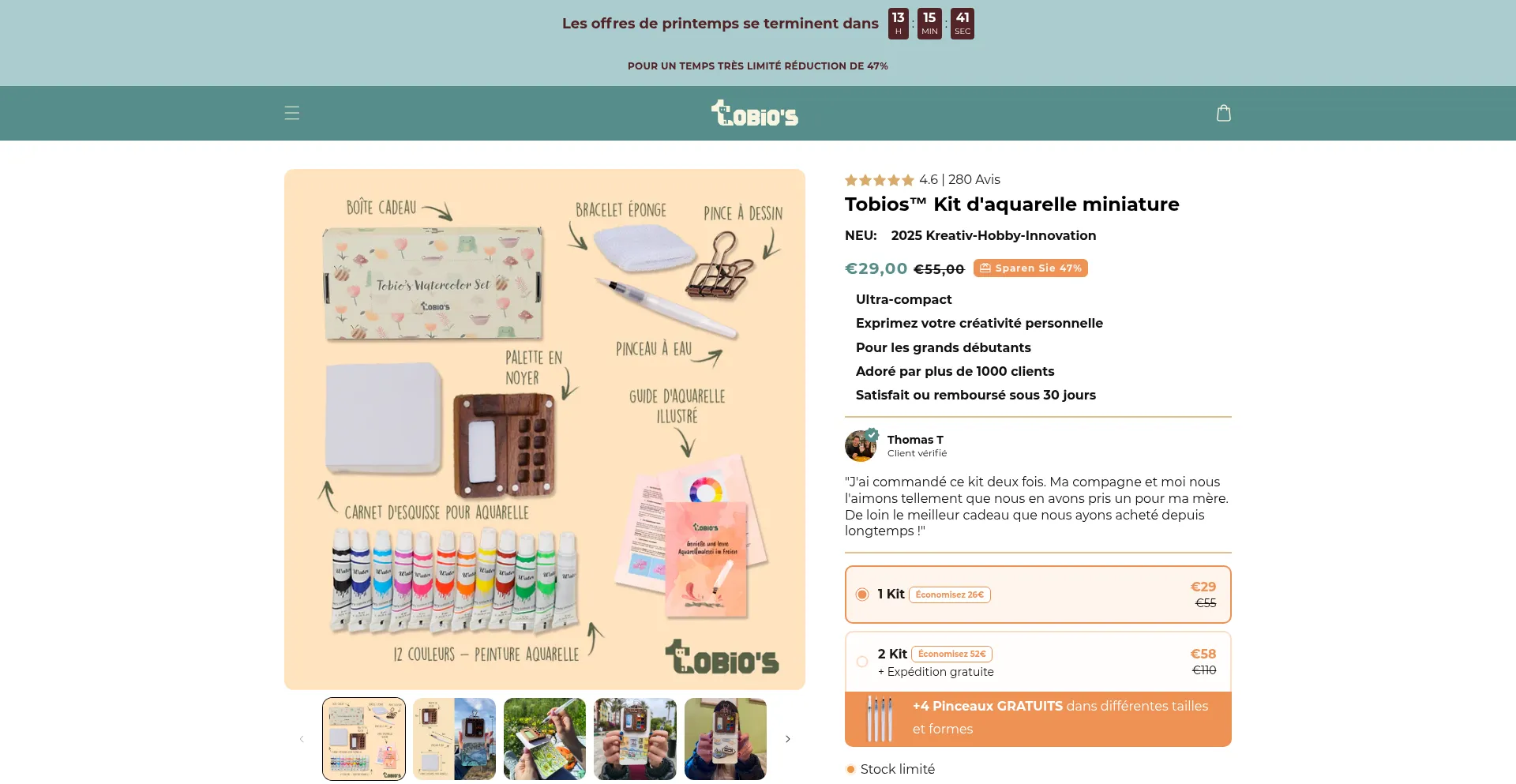 Website screenshot of Tobios.fr