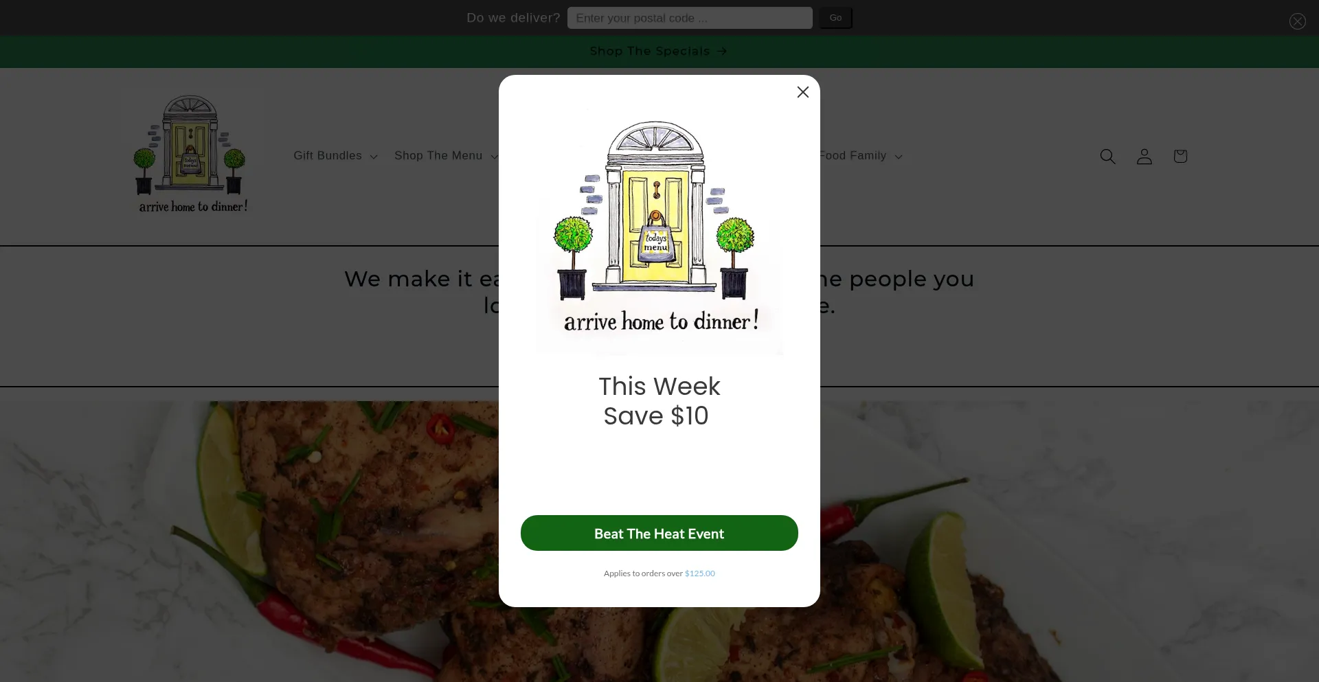 Website screenshot of Todaysmenu.ca