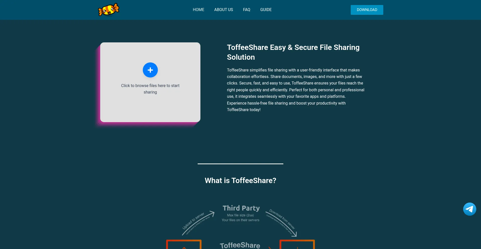 Toffeeshare.org Screenshot