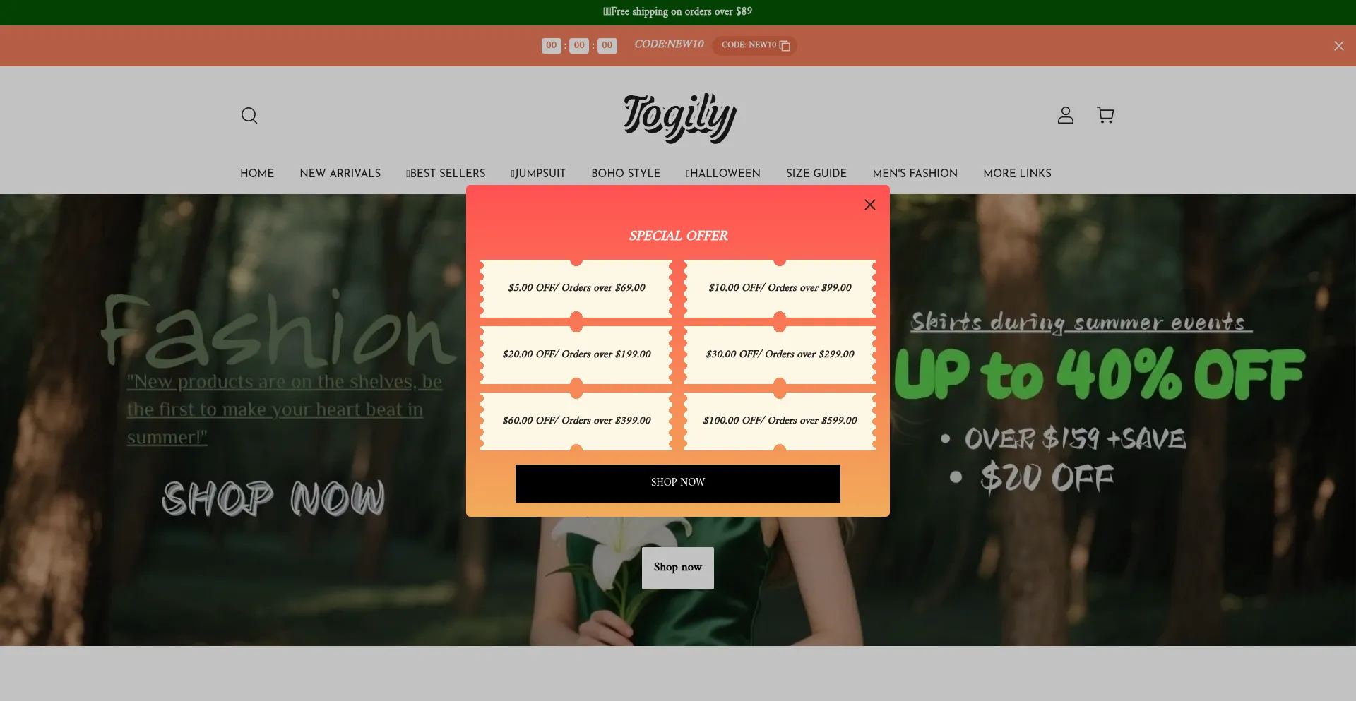Website screenshot of Togily.com