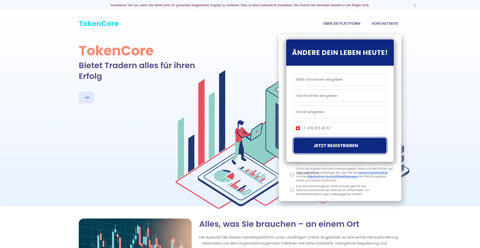 Website screenshot of Tokencoreview.com