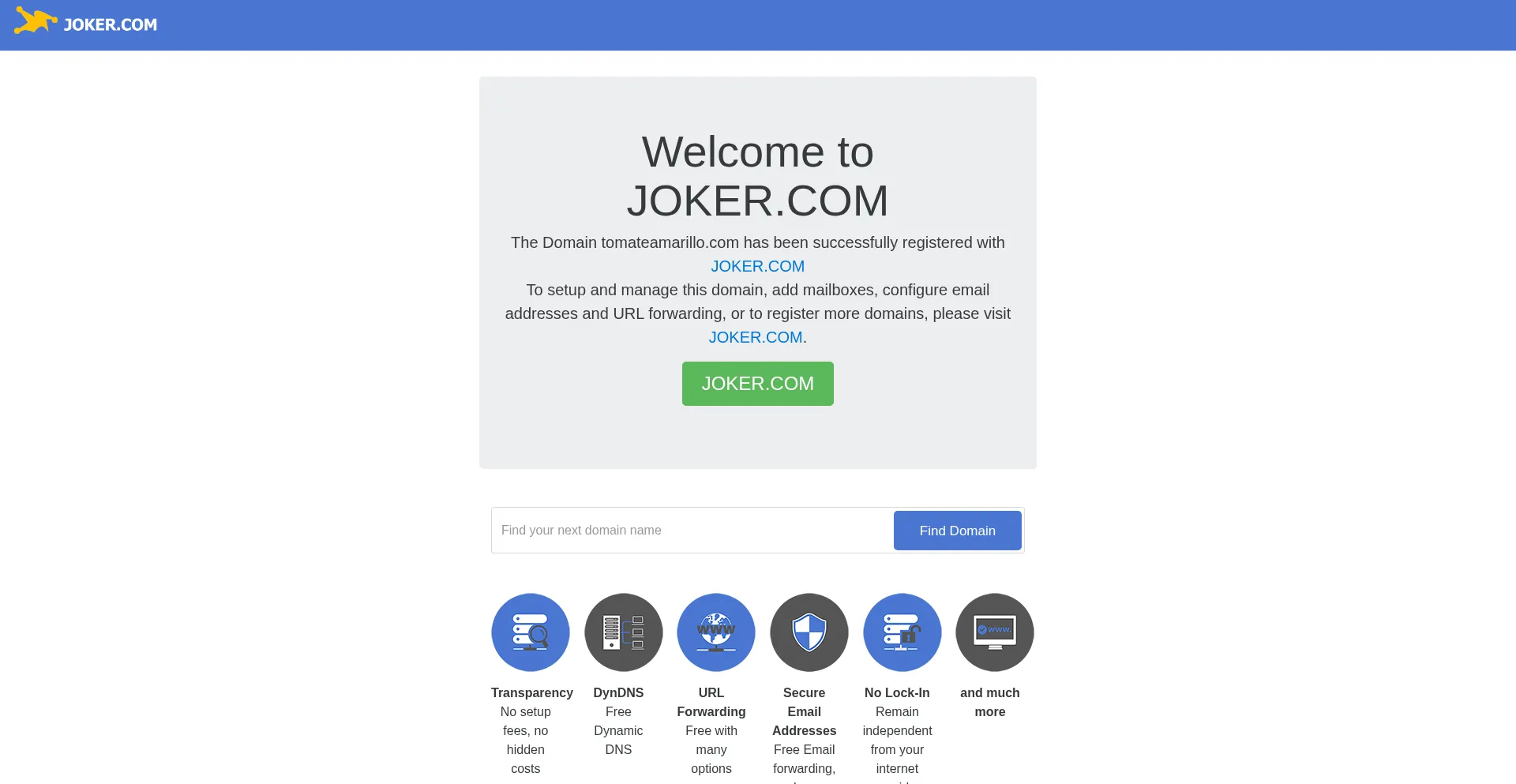 Website screenshot of Tomateamarillo.com