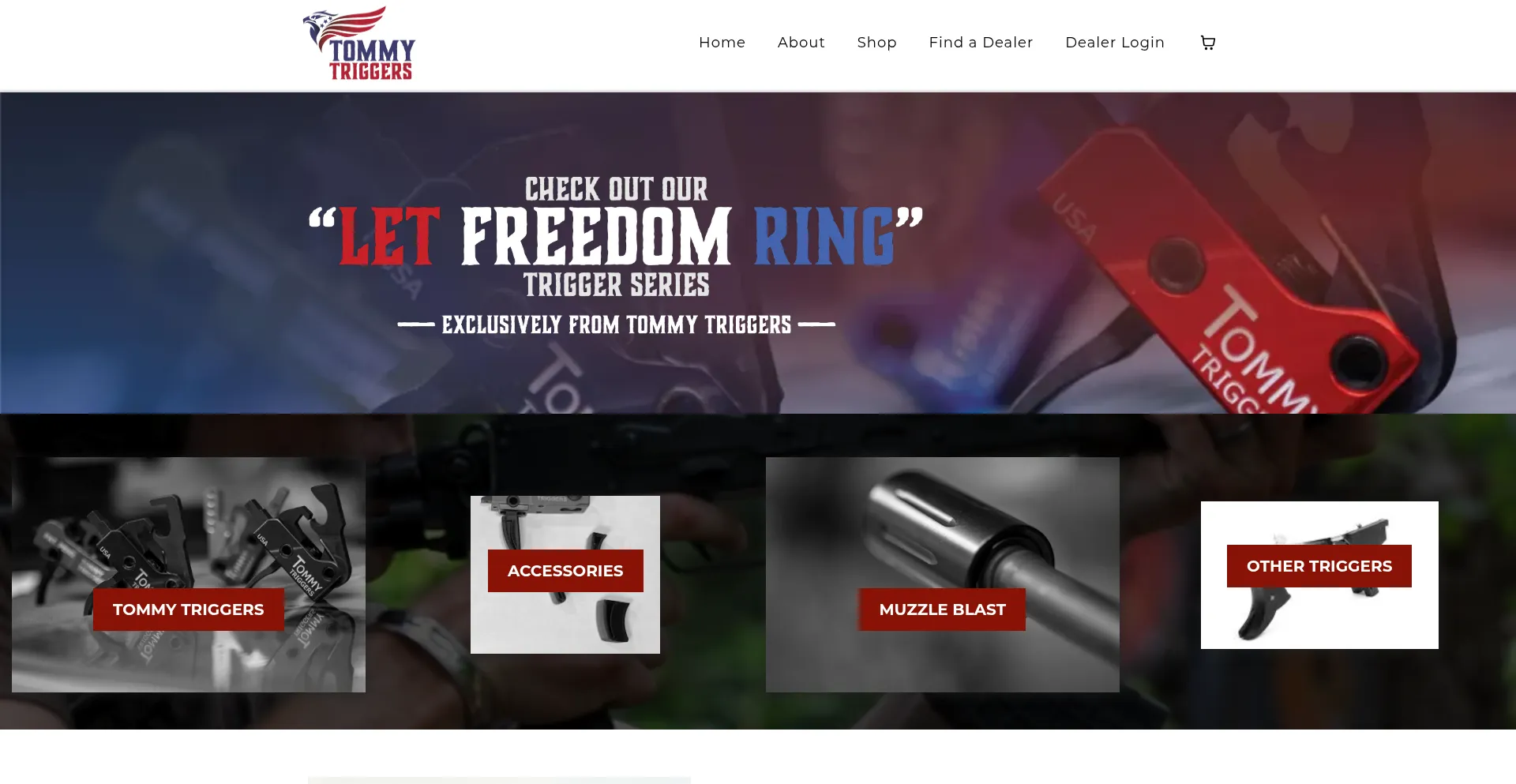 Website screenshot of Tommytriggers.com