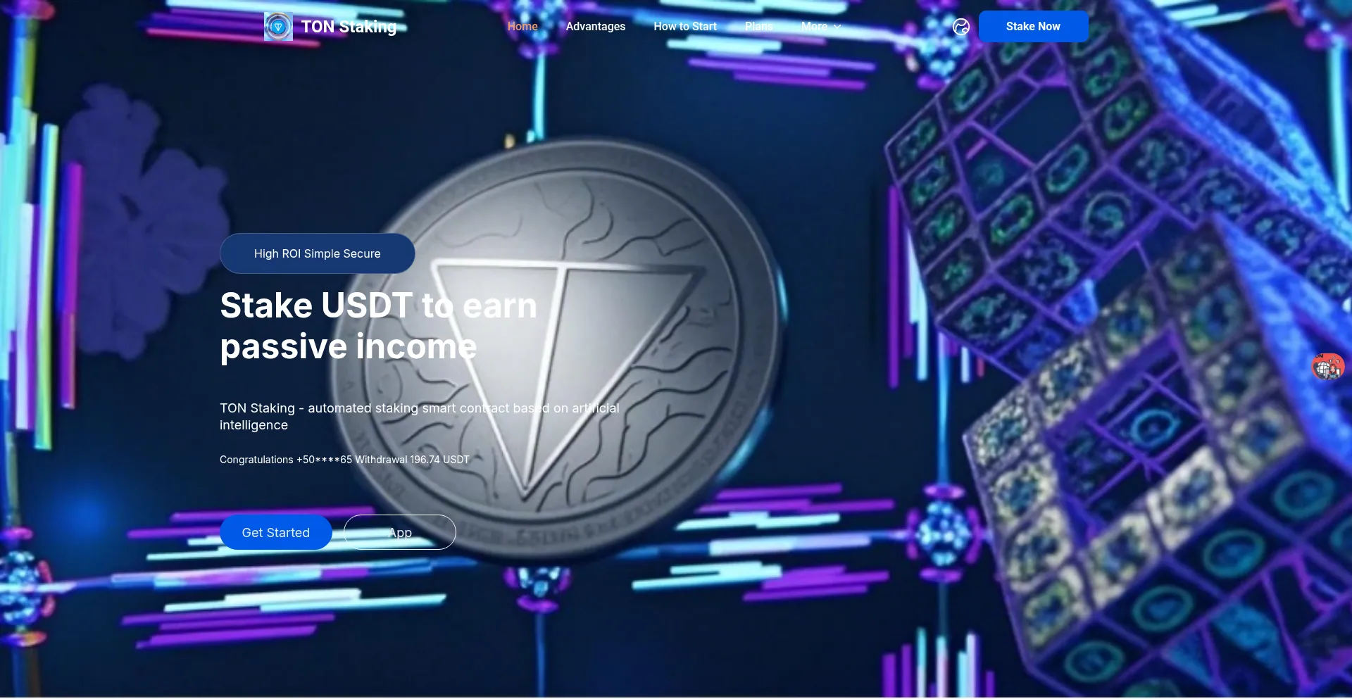 Website screenshot of Ton-staking.top