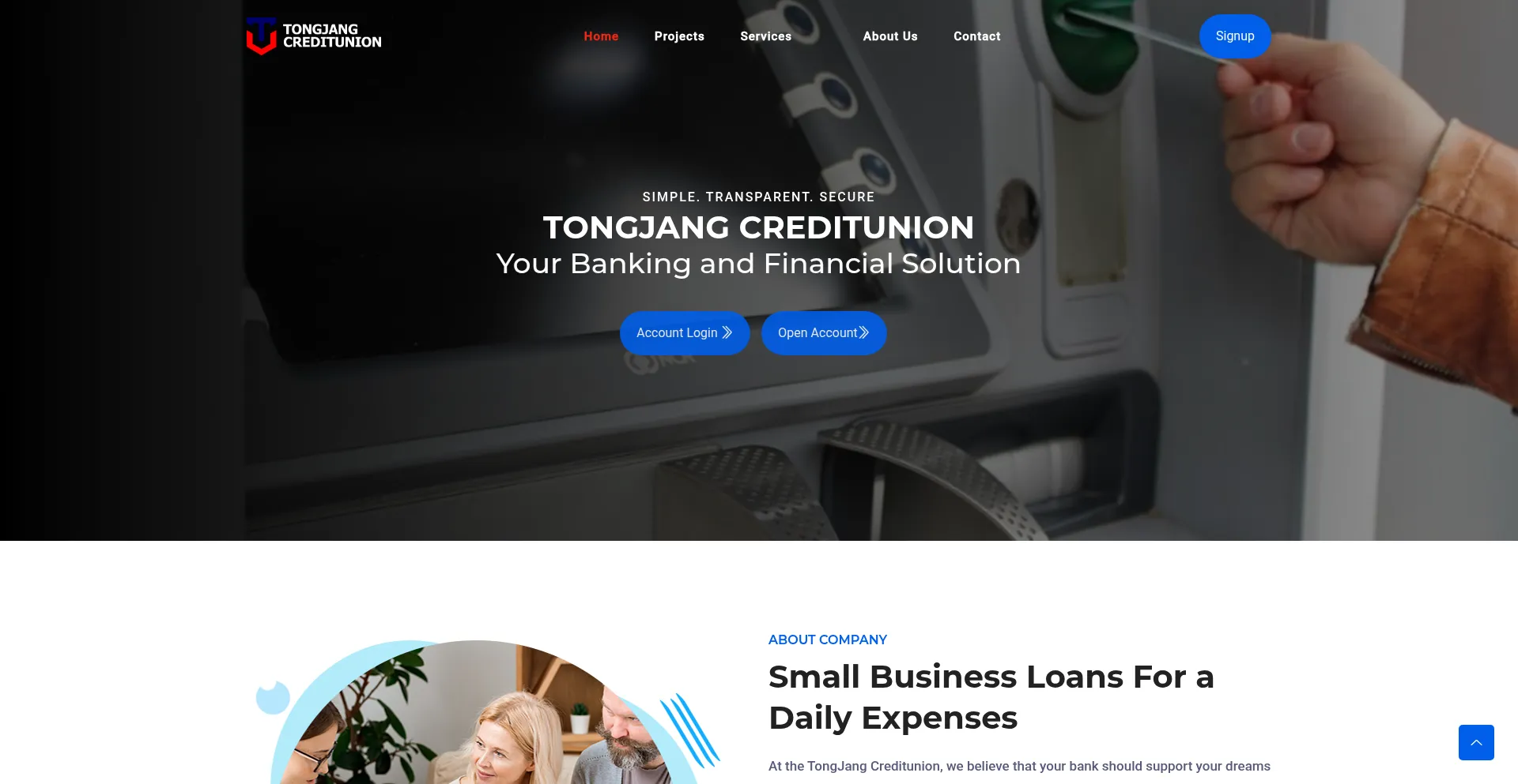 Website screenshot of Tongjangcreditunion.com