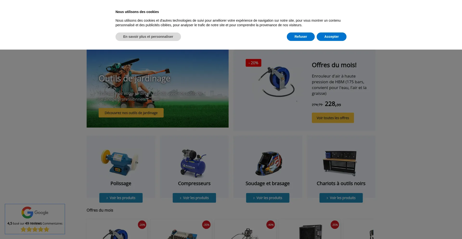 Website screenshot of Toolsidee.fr