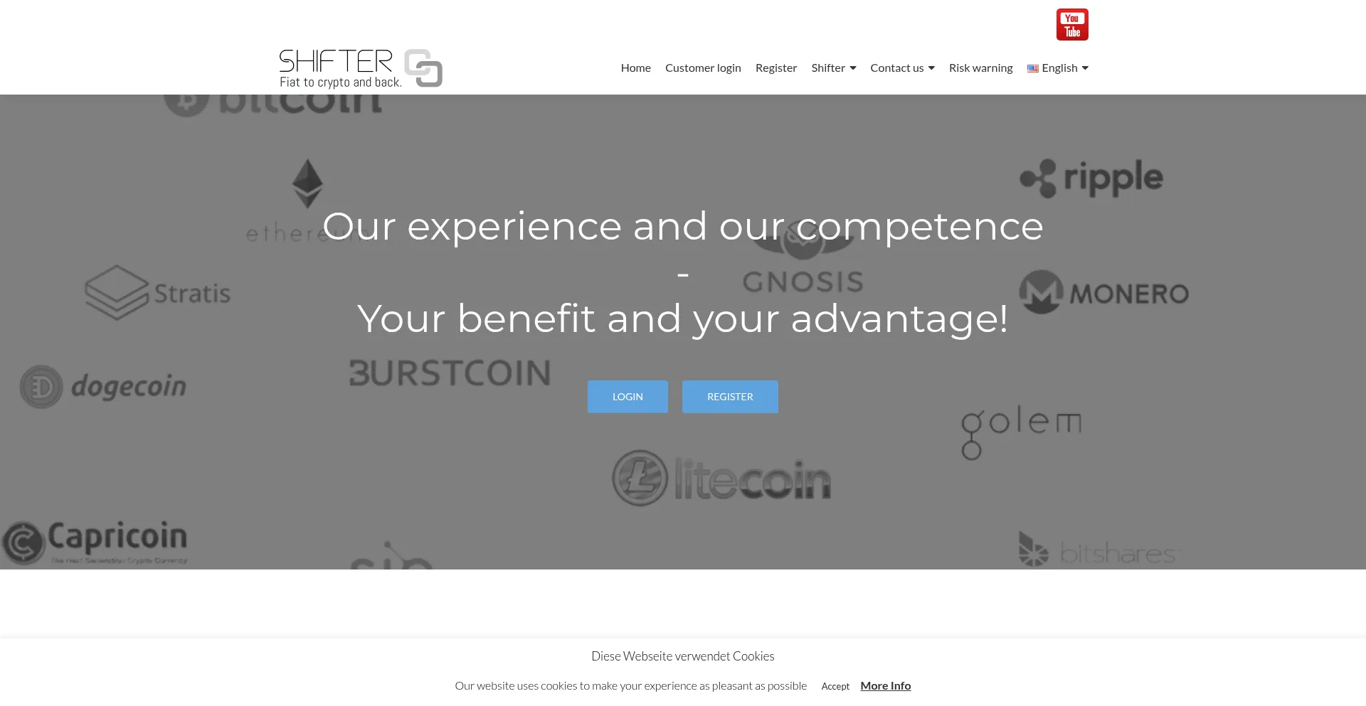 Website screenshot of Top10coins.pro