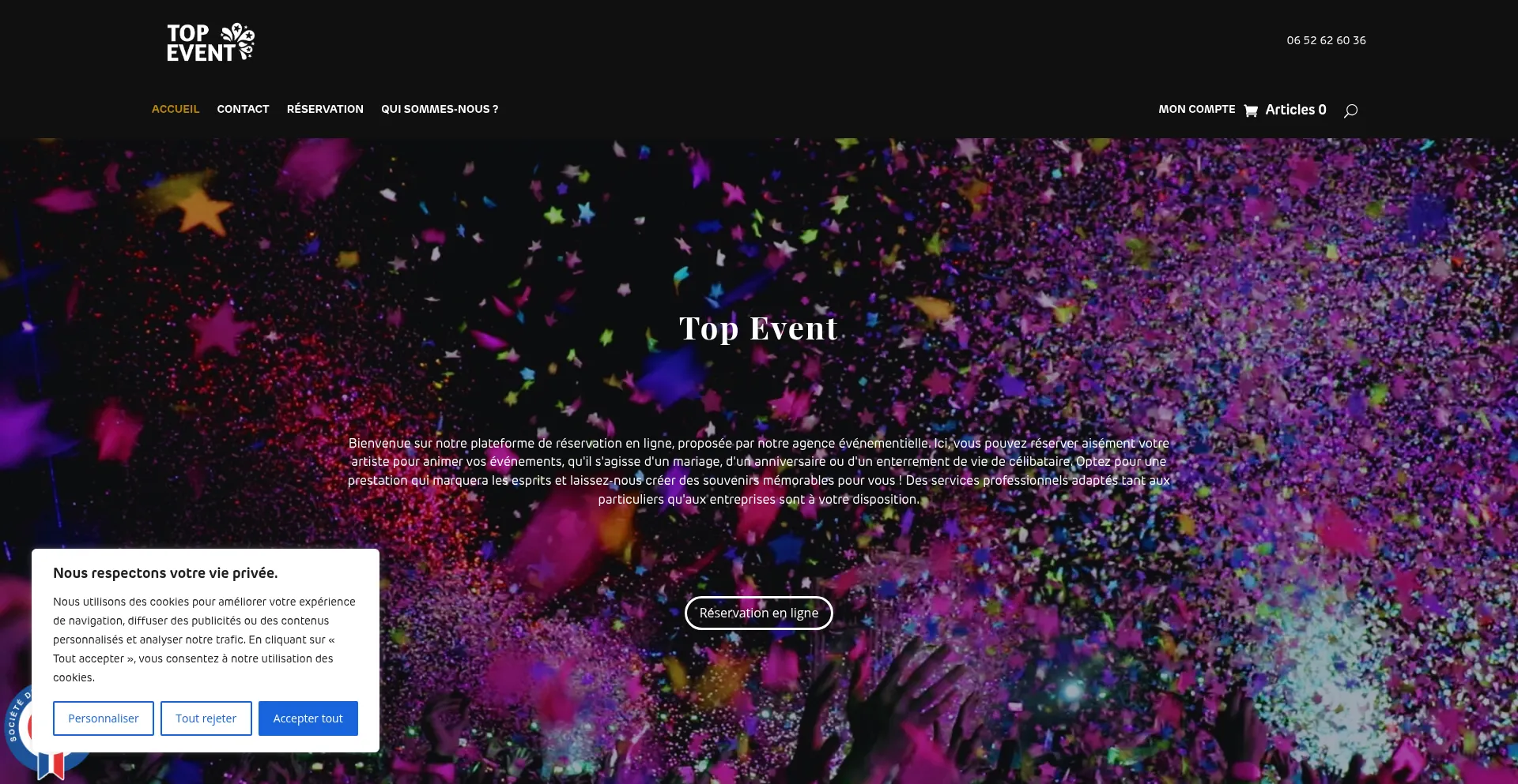 Website screenshot of Top-event-reservation.com