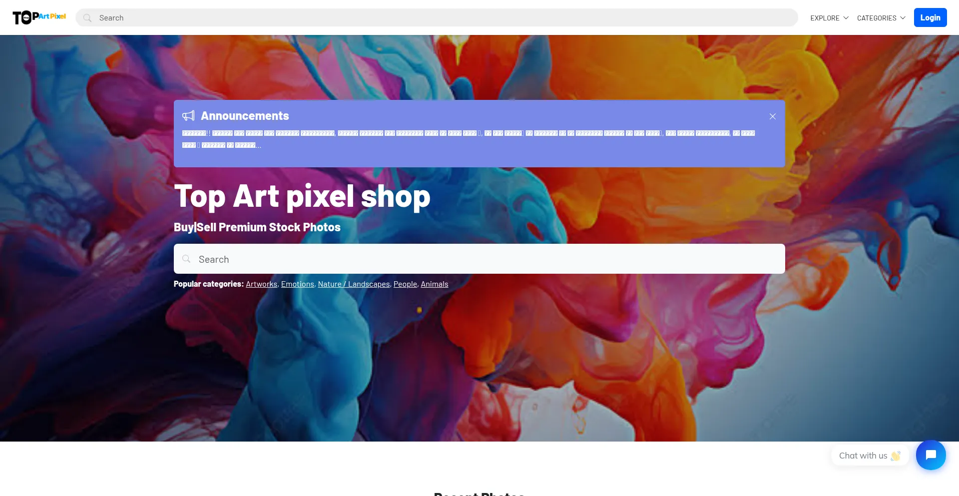 Website screenshot of Topartpixeldigitals.com