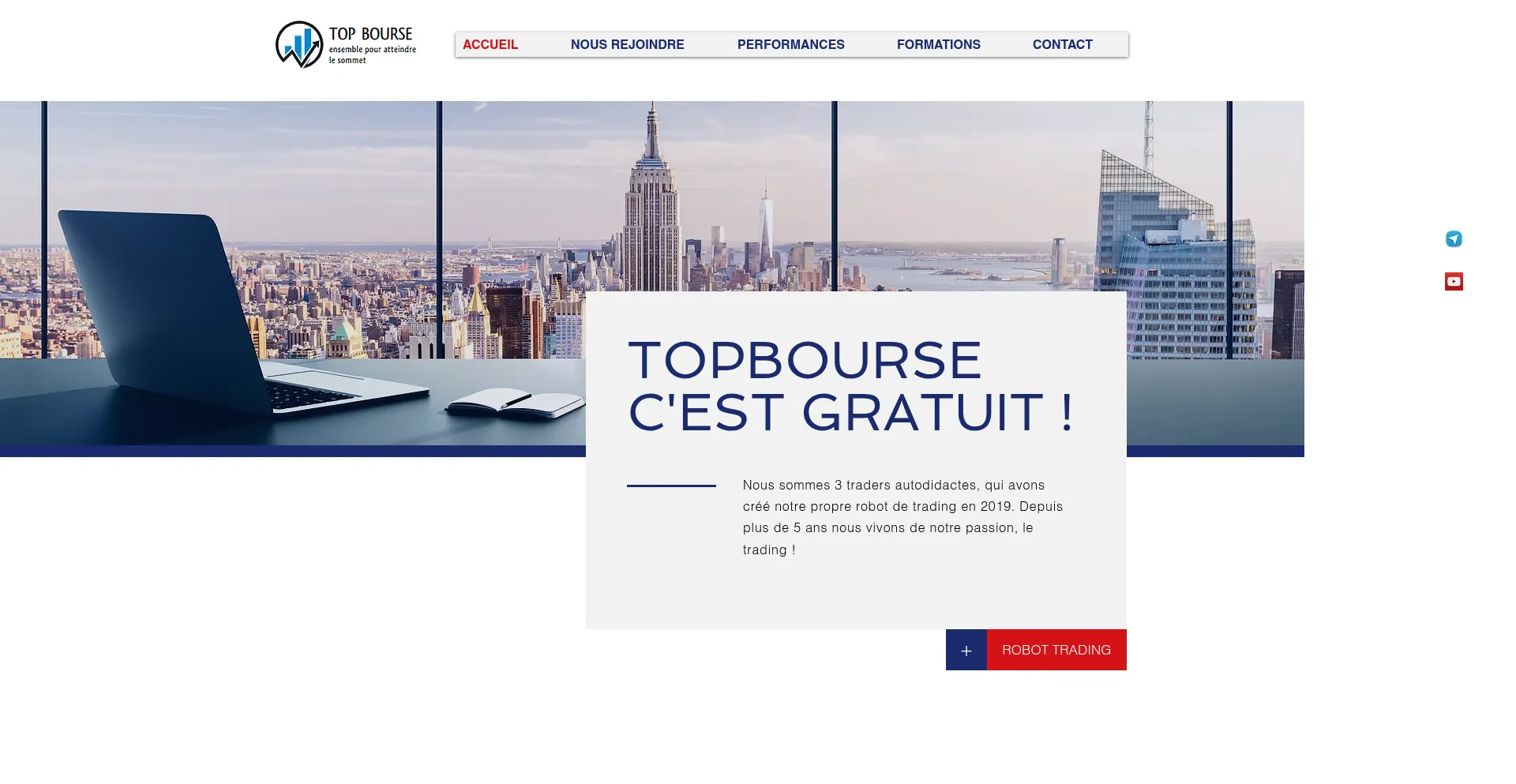 Website screenshot of Topbourse.net